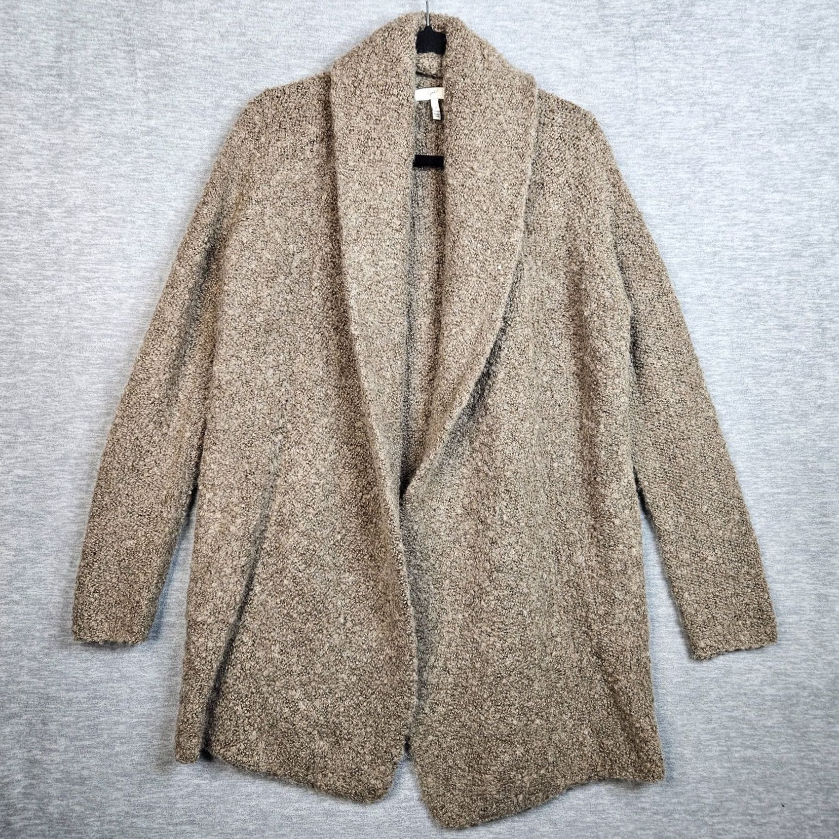 Joie JOIE Cardigan Womens Brown Beige Boucle Open Front Pockets Sz S Knit Regular V-Neck Solid Modern Fashion Sweater Size S / US 4 / IT 40 - 2 Thumbnail