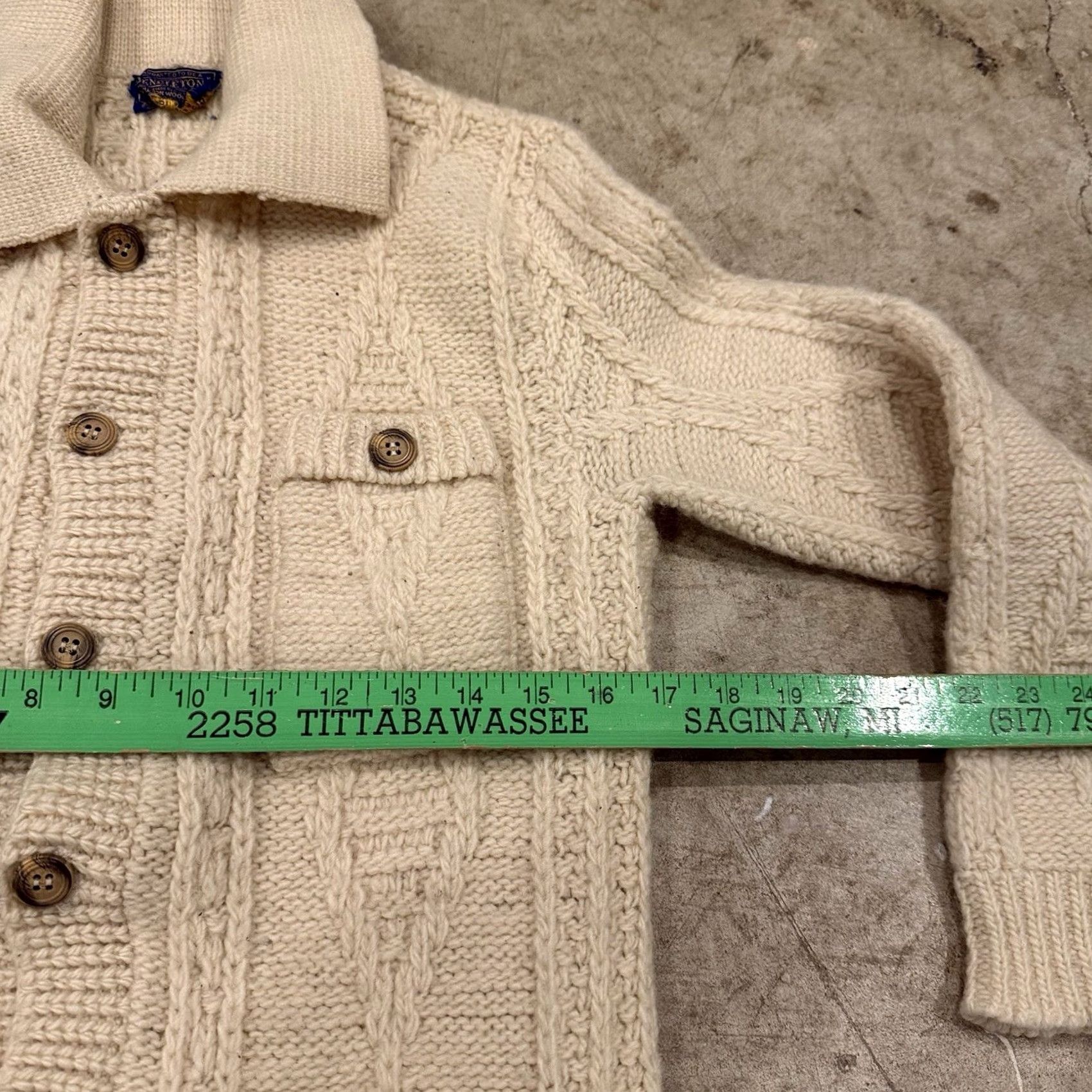 Pendleton VINTAGE Pendleton Button Up Collared Sweater Wool Size Medium Beige M Rockabilly Quality Men’s Ladies? Size US M / EU 48-50 / 2 - 5 Thumbnail
