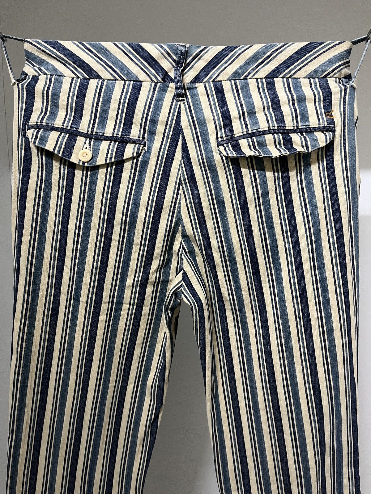 45rpm 💥 45rpm HBT Striped Flare Pants Size 29" - 6 Thumbnail