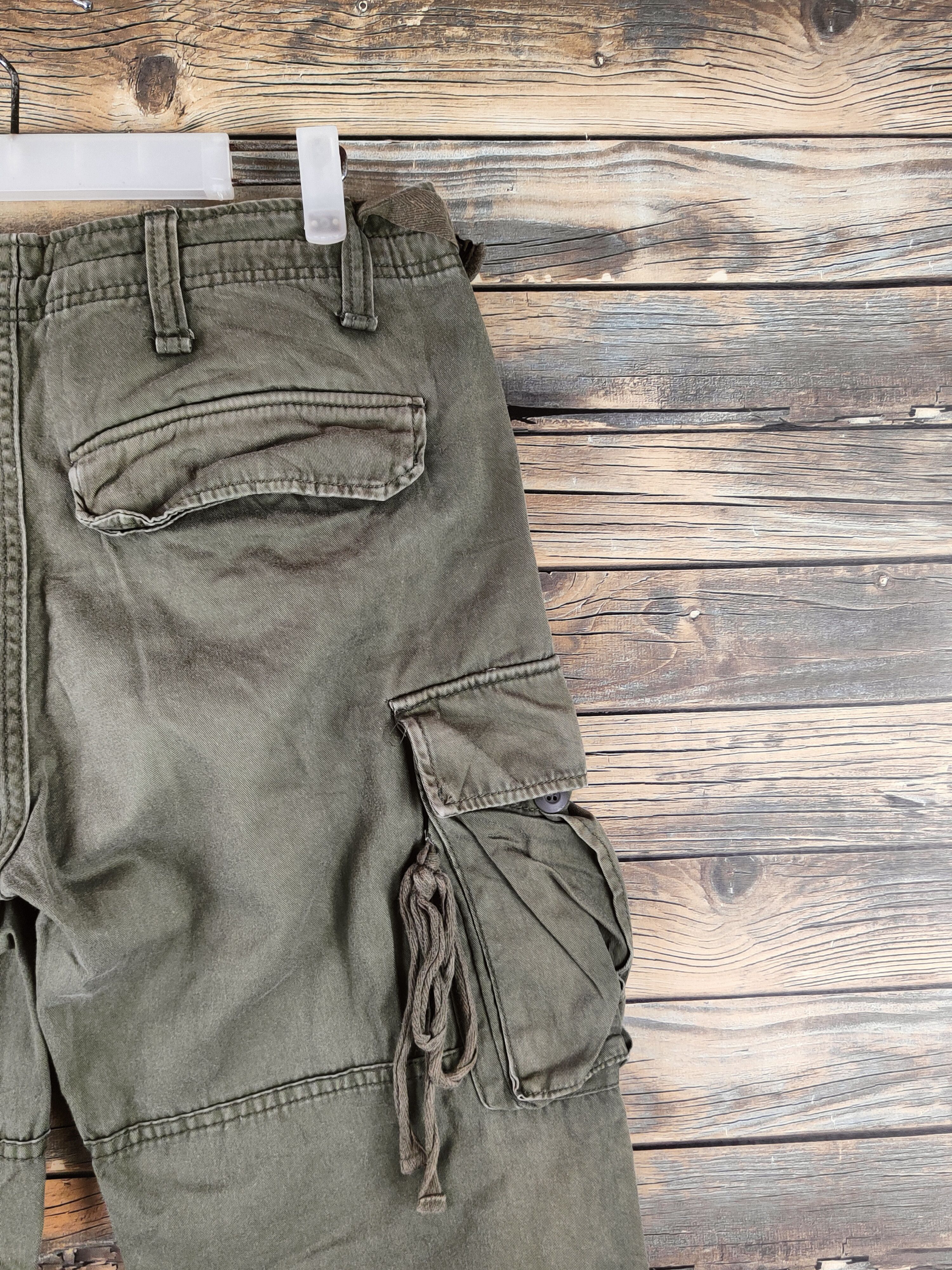 Japanese Brand DL Browny Olive Multipocket Cargo Pants #46-362 Size US 31 - 10 Thumbnail