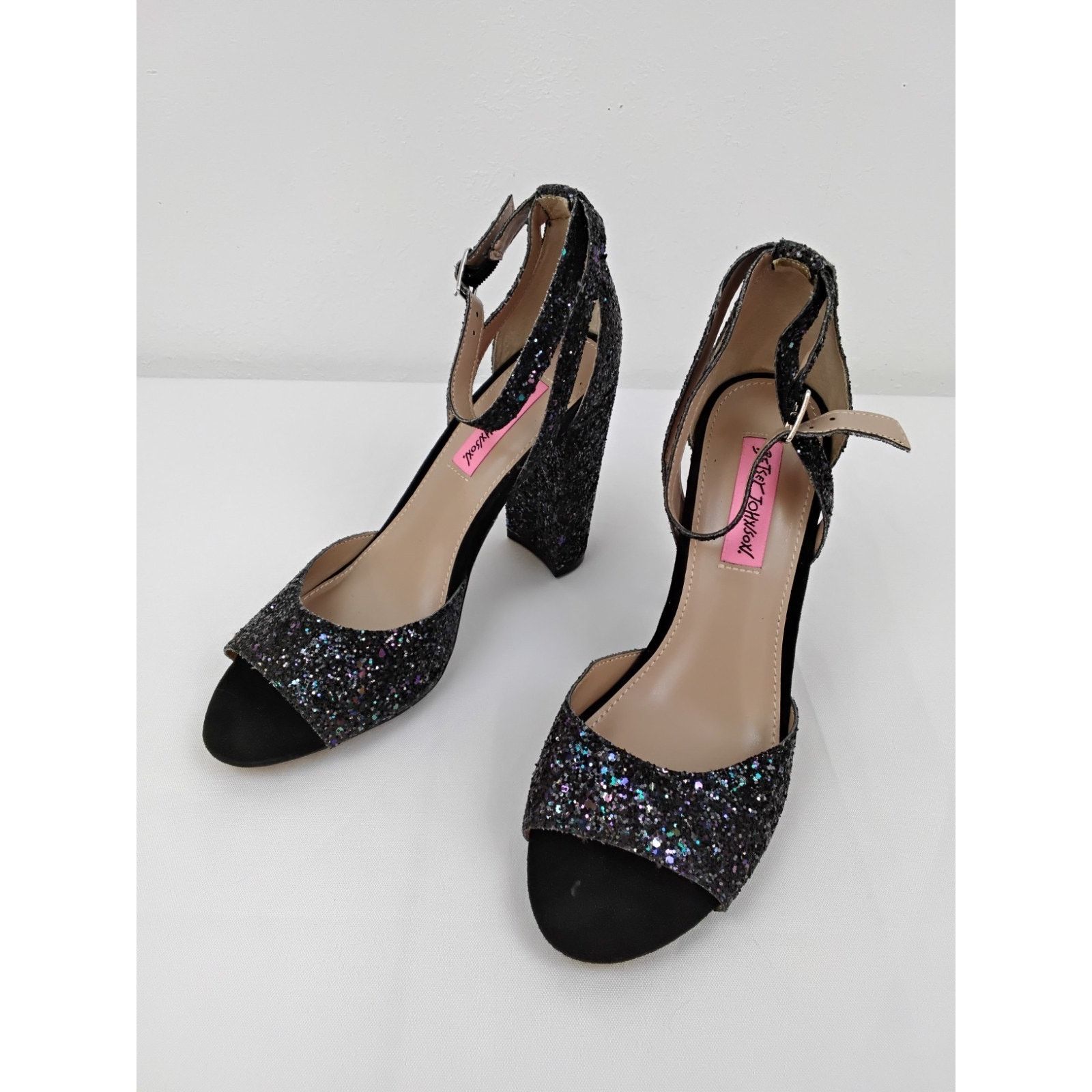 Betsey Johnson Betsey Johnson Glissten Black Glitter Heels Women's 8 #Z5105 Size US 8 / IT 38 - 2 Thumbnail