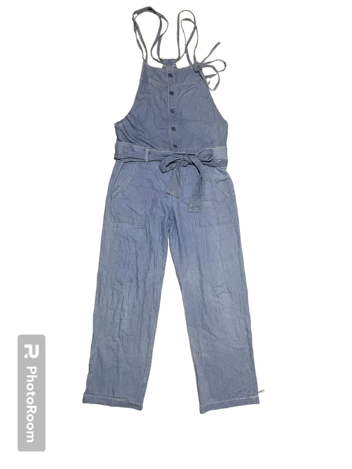 image of Designer Page Boy Overall Soft Denim in Blue, Women's (Size Medium)
