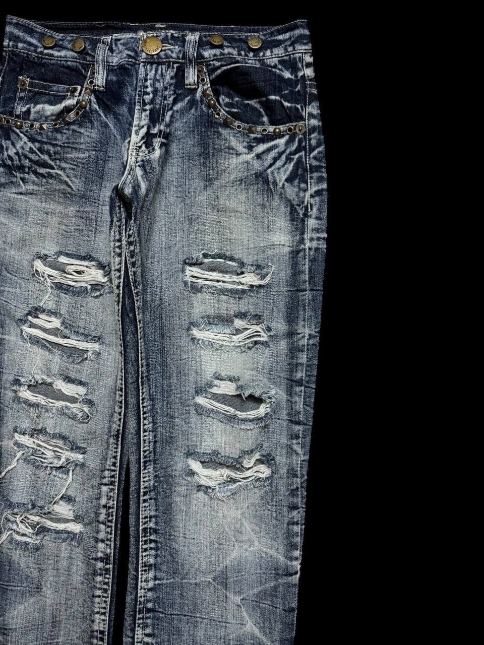 Seditionaries INSANE PUNK JEAN Japanese Washed Whisker Studded Distressed Size US 29 - 5 Thumbnail