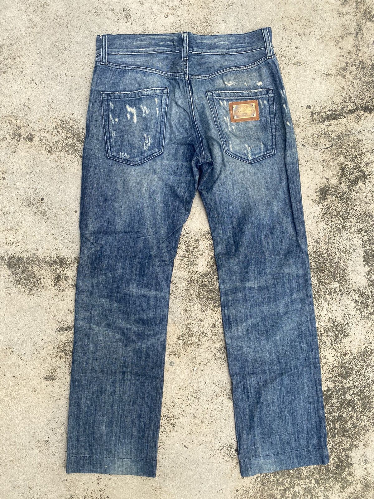 Designer × Dolce & Gabbana Dolce & Gabbana Distressed Faded Denim Jeans Size US 30 / EU 46 - 12 Thumbnail