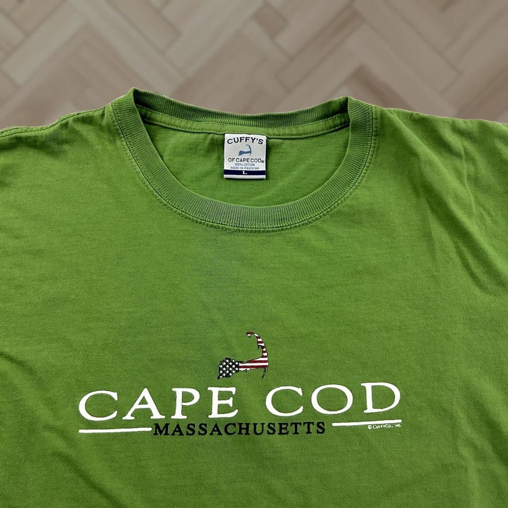 Vintage Cuffy's Cape Cod Massachusetts Short Sleeve T Shirt Men's L Green Shirt Size US L / EU 52-54 / 3 - 1 Thumbnail