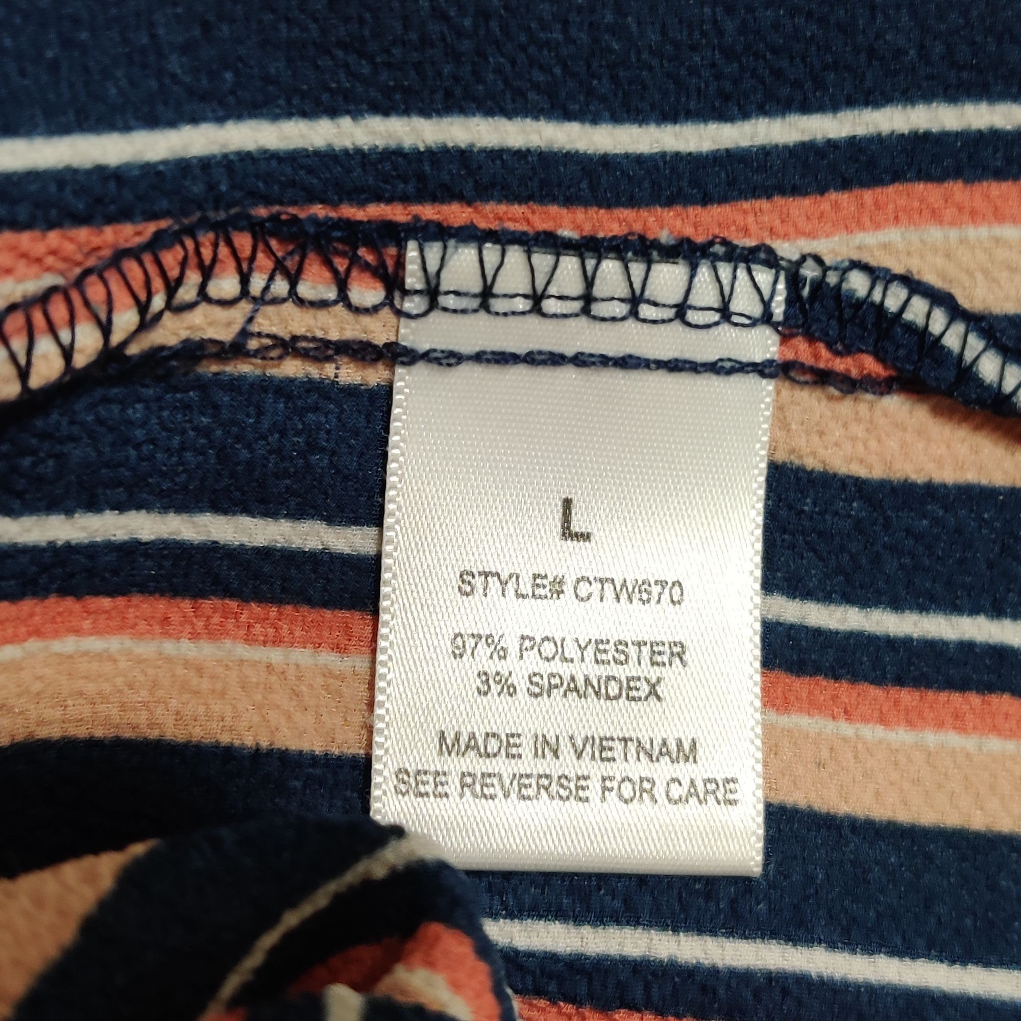 Other Lynn Ryan L Striped Button Up Shirt Navy Pink Long Sleeve Ca Size L / US 10 / IT 46 - 5 Thumbnail