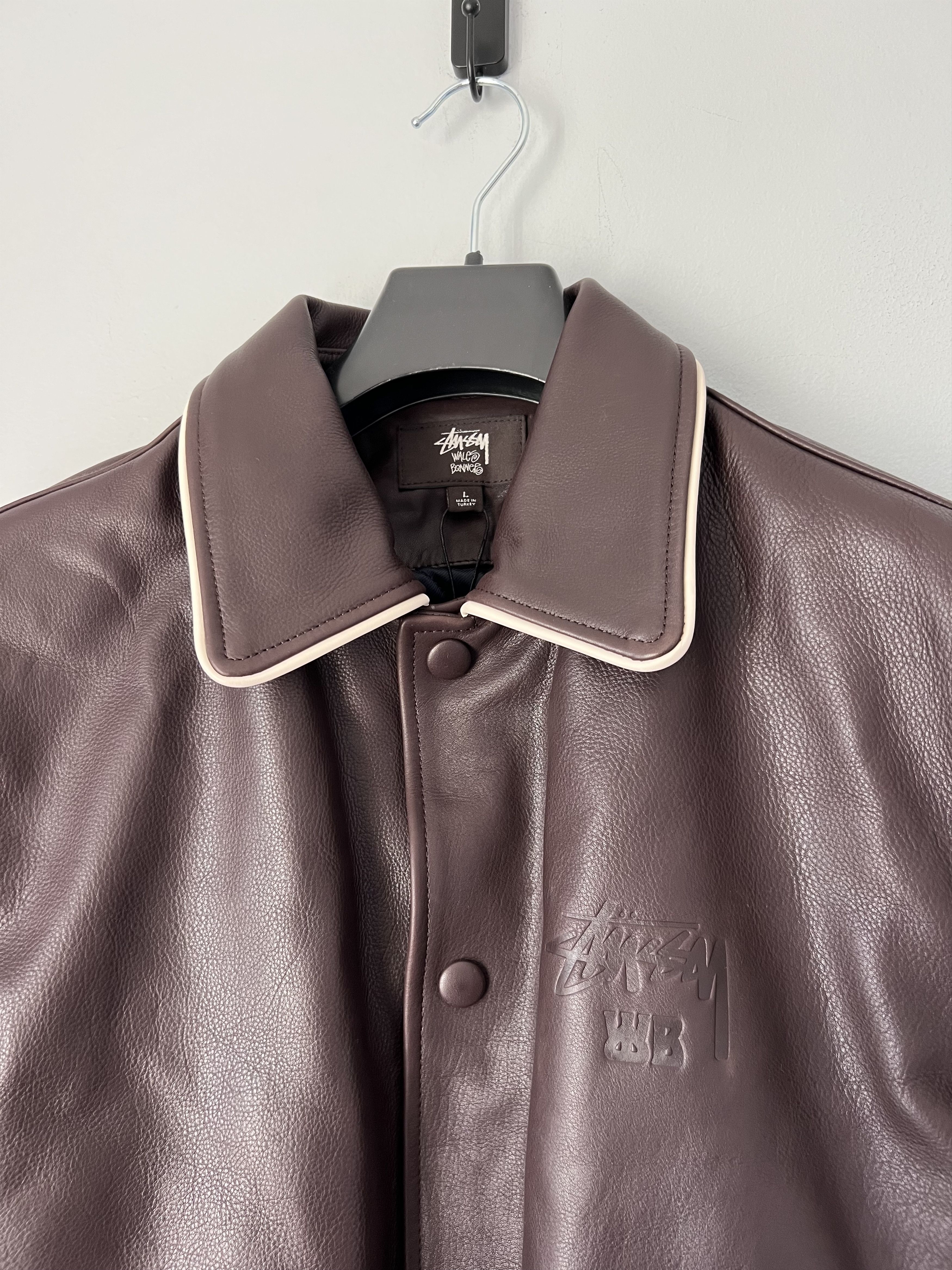Stussy Stussy Wales Bonner Leather Varsity Jacket in Brown Size US L / EU 52-54 / 3 - 2 Thumbnail