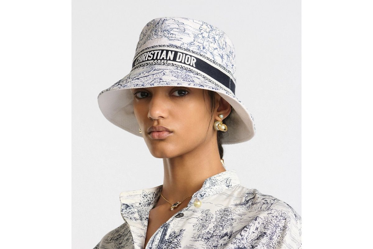 Dior o1bcso1str0226 Size:OS/Small Brim-Bucket Hat in White/Blue Size ONE SIZE - 4 Thumbnail