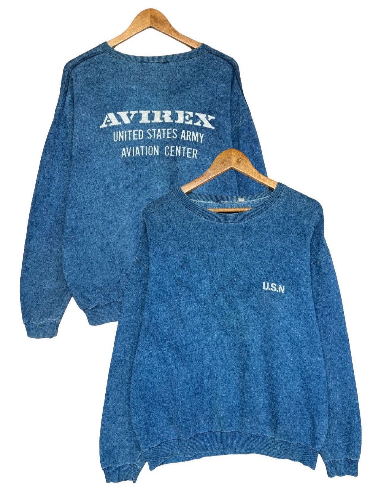 Avirex Vintage 90s USN Avirex Spellout Sweatshirt Crewneck Large Size US L / EU 52-54 / 3 - 1 Thumbnail