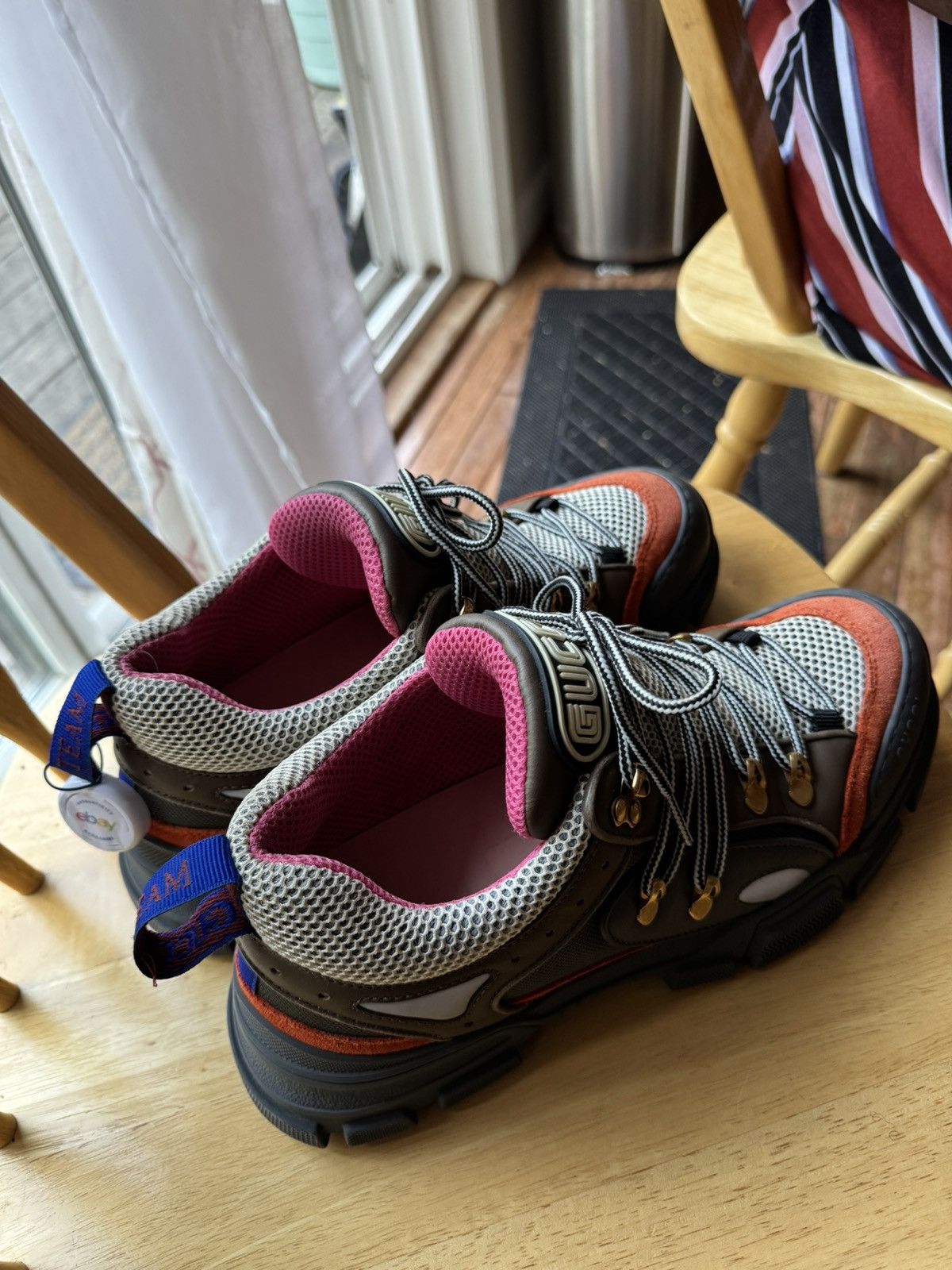 Gucci Gucci Flashtrek Crystal Grey Orange Size US 8 / IT 38 - 4 Thumbnail