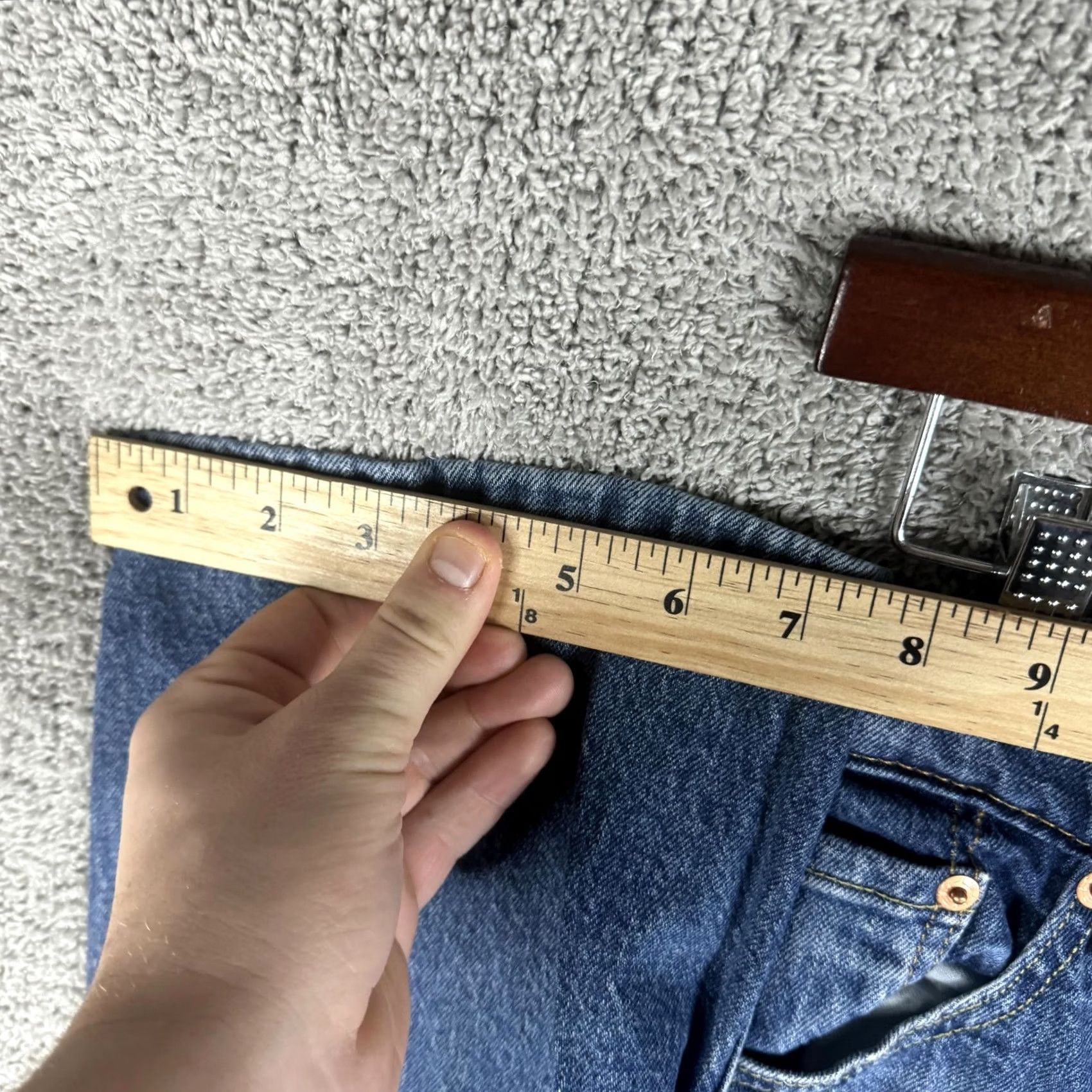 Levi's Levi's 505 Jeans Mens 36x30 Blue Denim Straight Regular Fit WaterLess Size US 36 / EU 52 - 7 Thumbnail