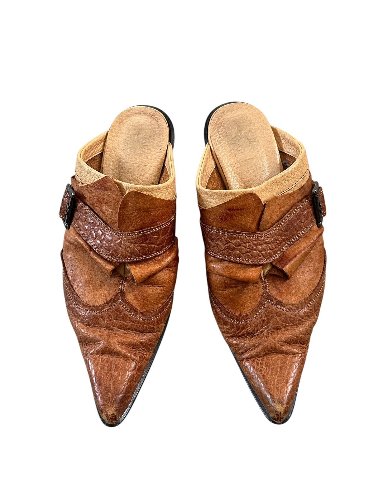 Tornado Mart Tornado Mart Pointed Toe Leather Mule Sandals Size US 8 / EU 41 - 2 Thumbnail