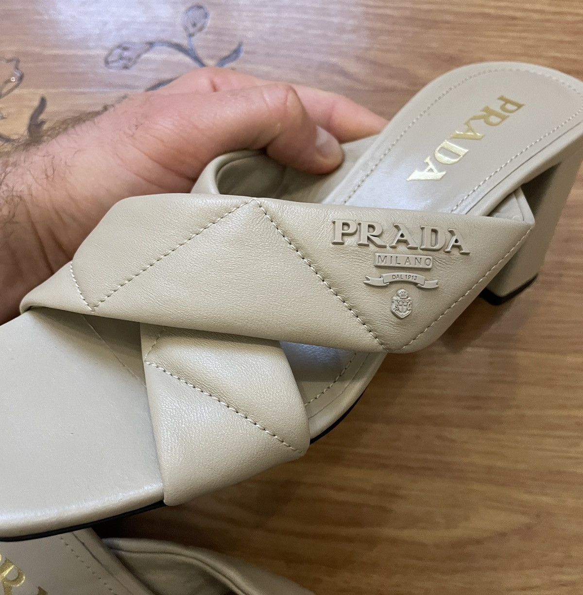 Prada Prada Beige Block Heels Size US 6 / IT 36 - 6 Thumbnail