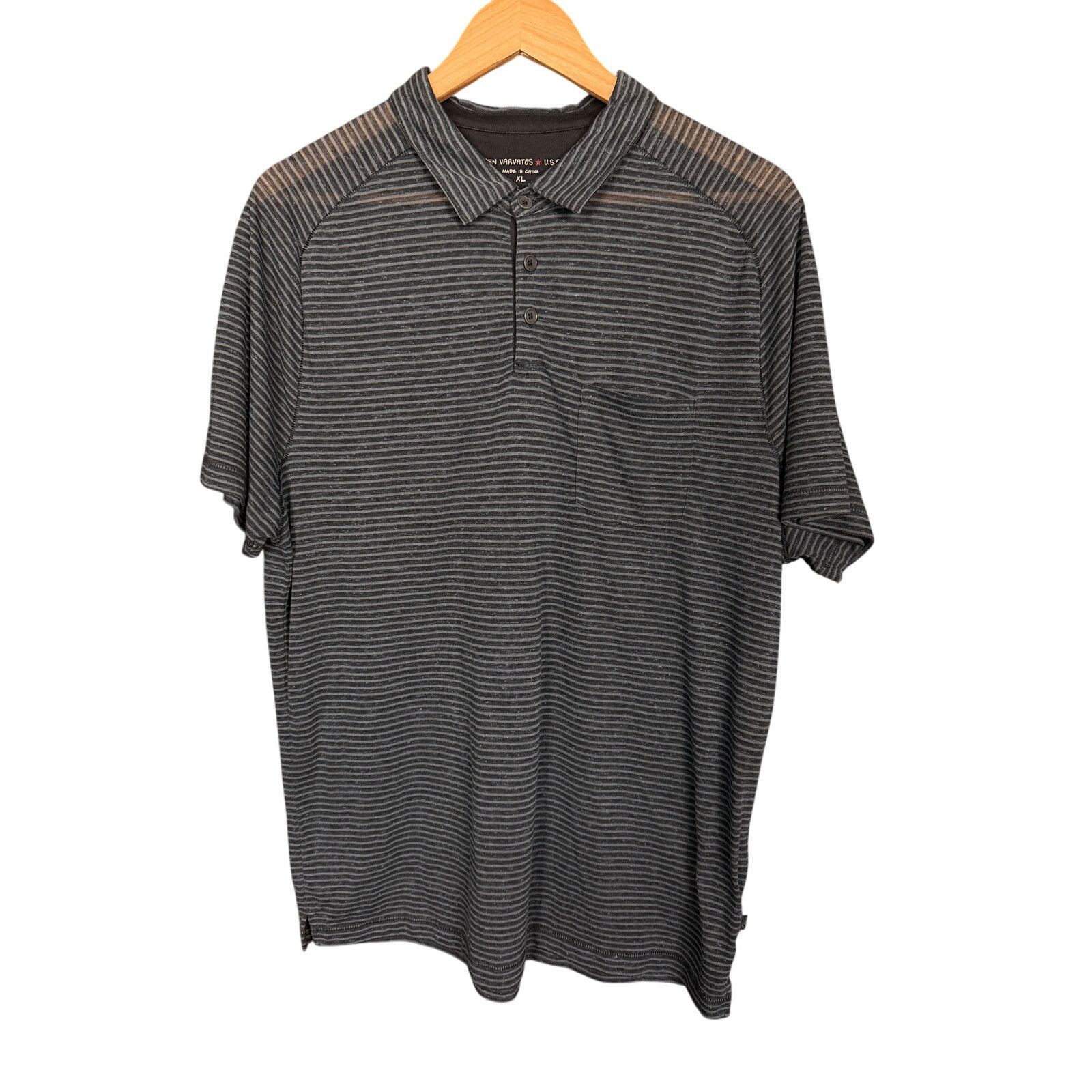 John Varvatos John Varvatos USA Blue Black Lightweight Linen Blend Polo XL Size US XL / EU 56 / 4 - 1 Thumbnail
