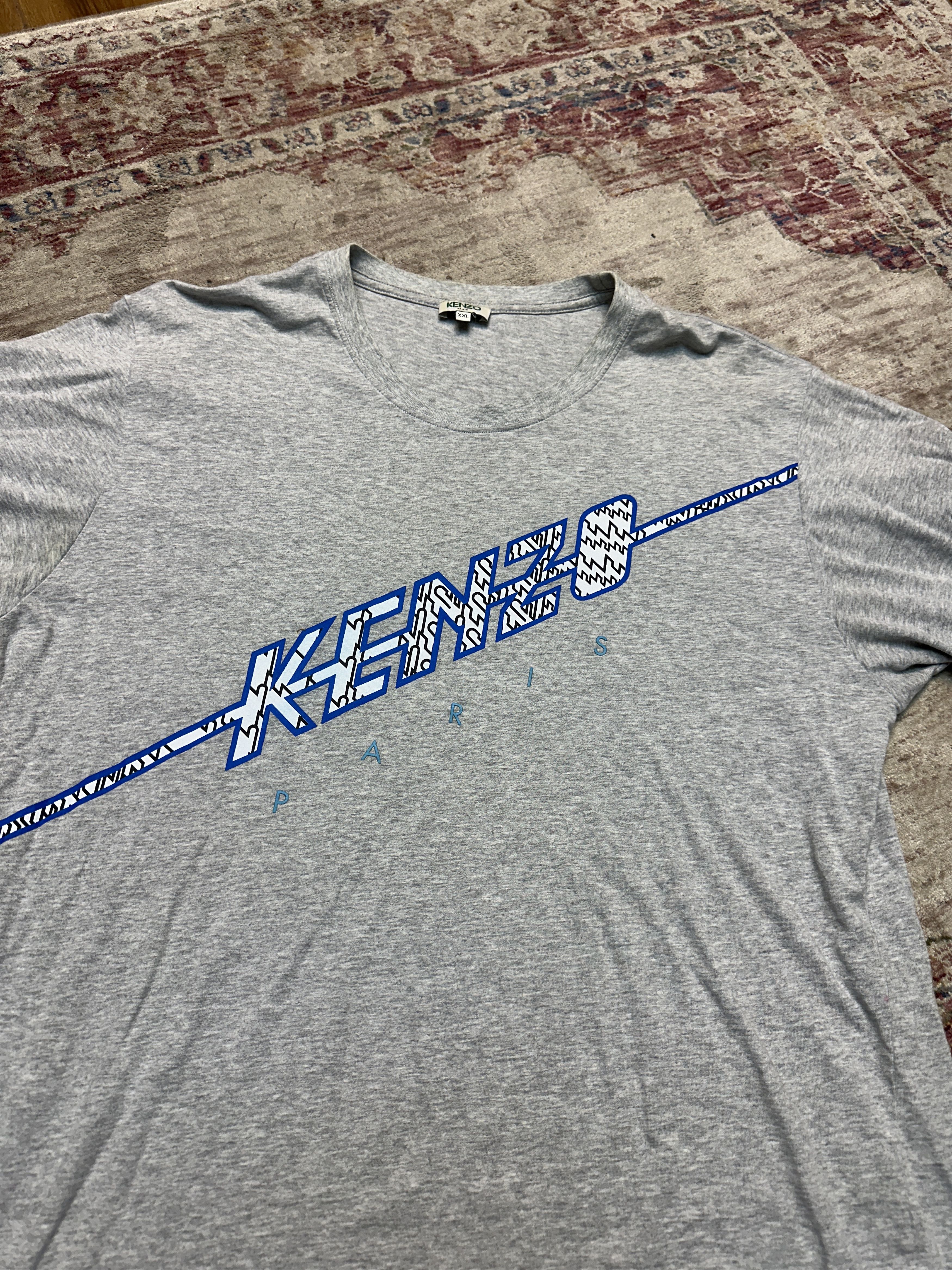 Kenzo Kenzo Men's Light Gray Graphical T-Shirt Size XXL Size US XXL / EU 58 / 5 - 2 Thumbnail