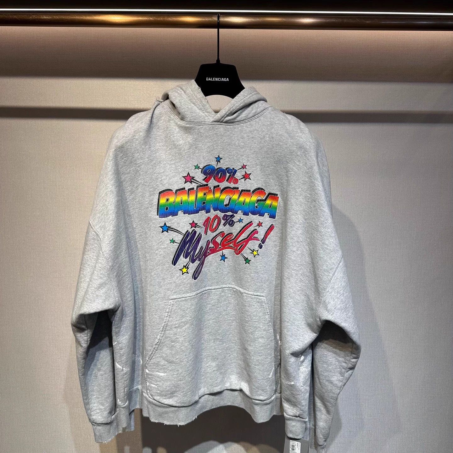 Balenciaga Balenciaga gray color splatter hoodie size 2 NWT Size US M / EU 48-50 / 2 - 1 Thumbnail