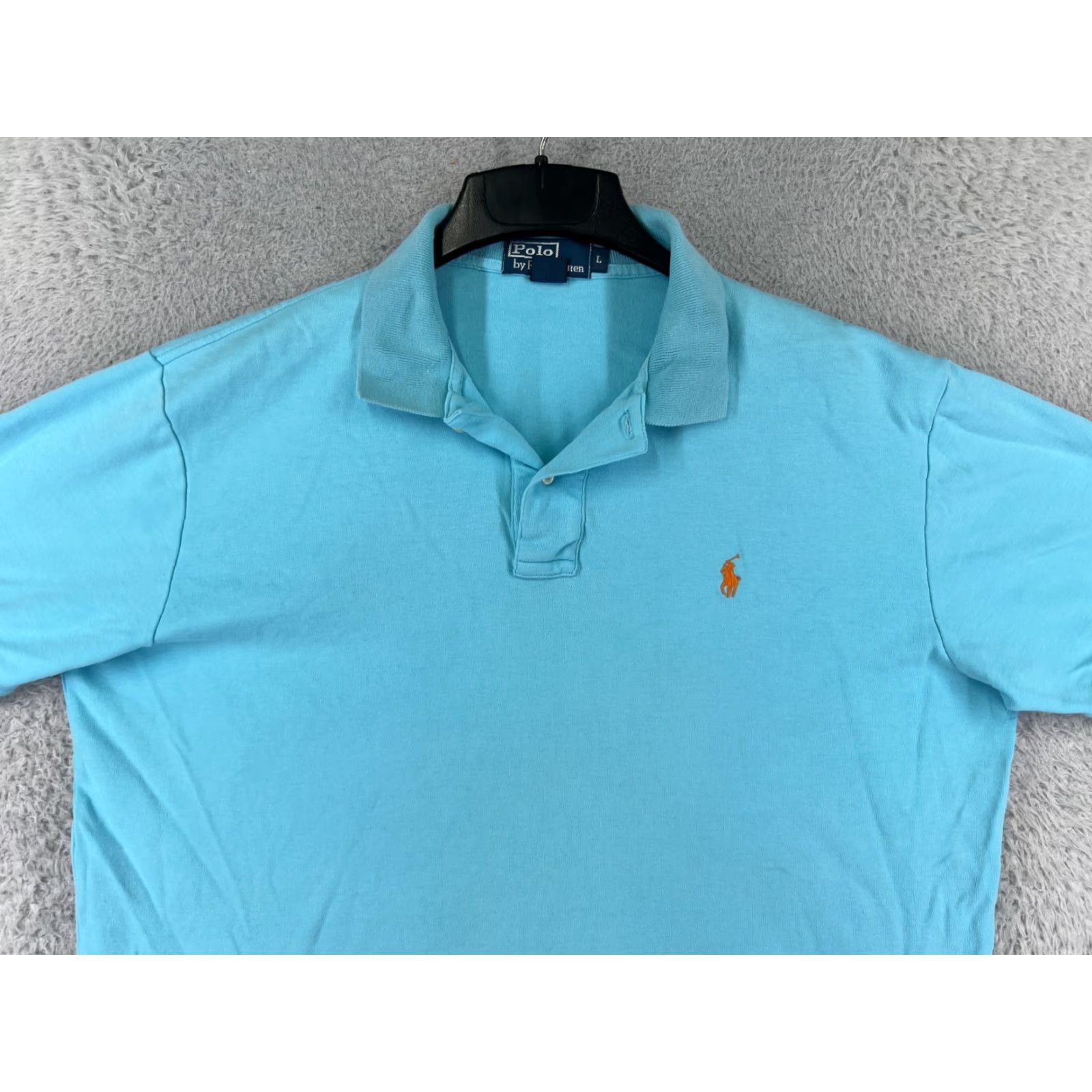 Polo Ralph Lauren VINTAGE Polo Ralph Lauren Shirt Men Large Blue Golf Pony Logo Short Sleeve Cotton Size US L / EU 52-54 / 3 - 6 Thumbnail