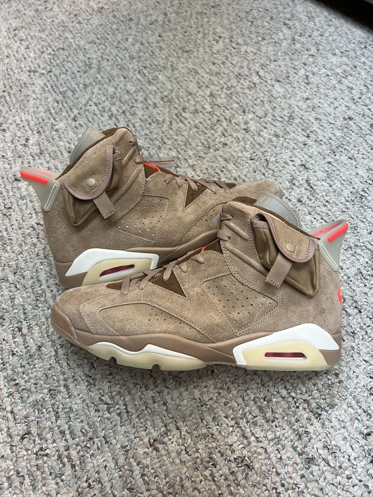 image of Jordan Travis Scott Travis Scott Air Jordan 6 Retro British Khaki Shoes in Beige, Men's (Size 11)