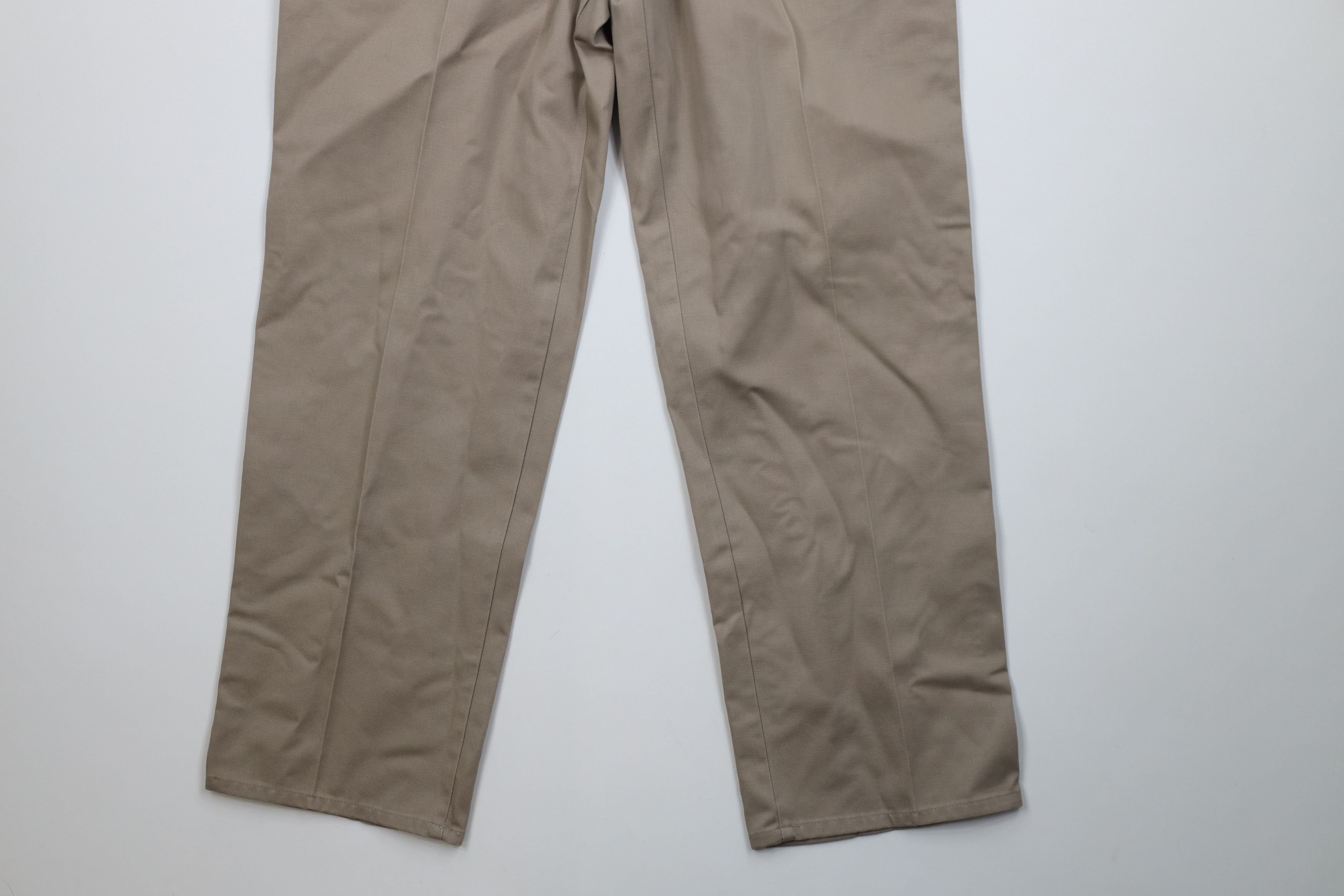 Vintage Vintage 90s Duxbak Wide Leg Chino Pants Beige Cotton USA Size US 34 / EU 50 - 4 Thumbnail