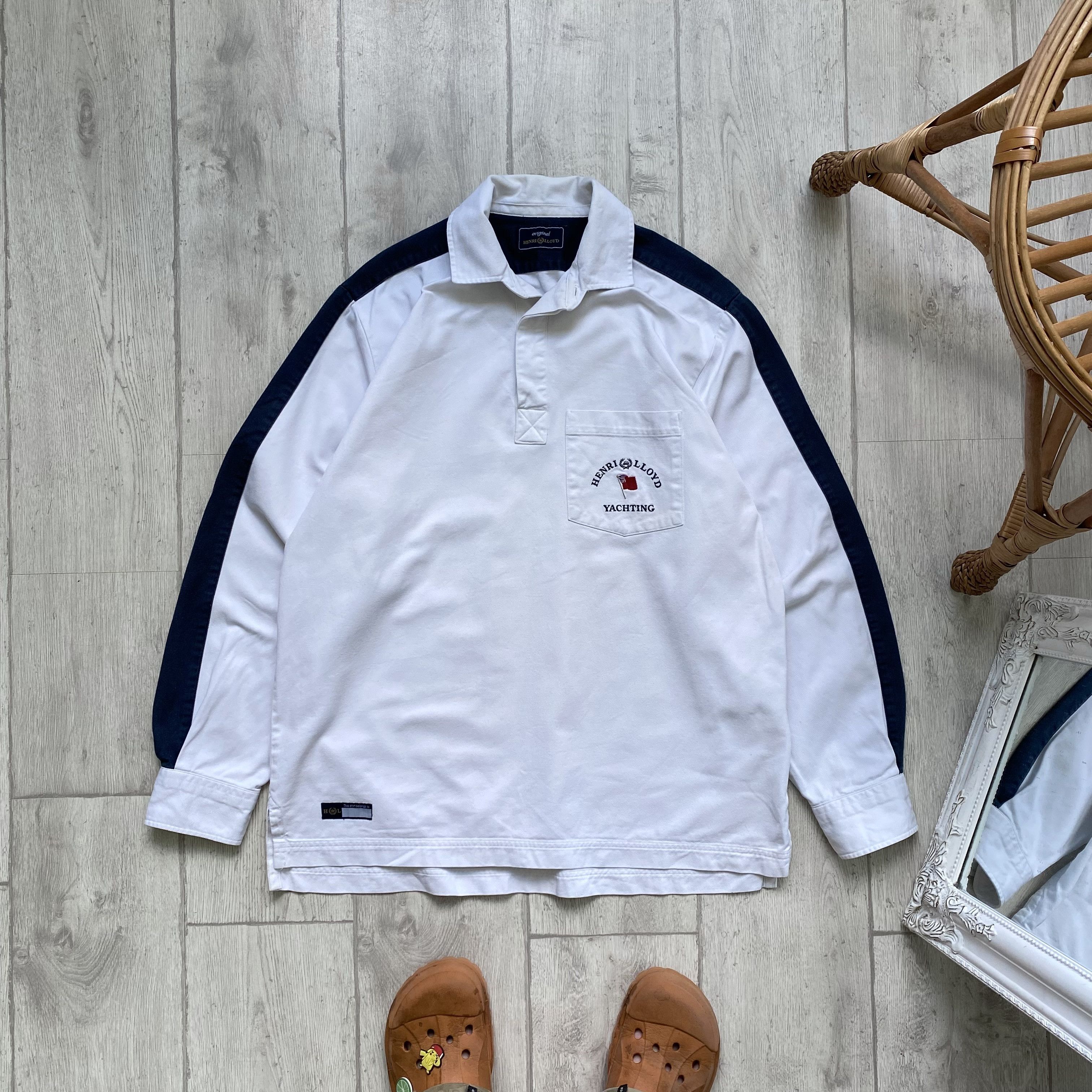 Henri Lloyd 🛥️ Vintage 90s Henri Lloyd Yachting Heavy Regby polo shirt Size US L / EU 52-54 / 3 - 1 Thumbnail