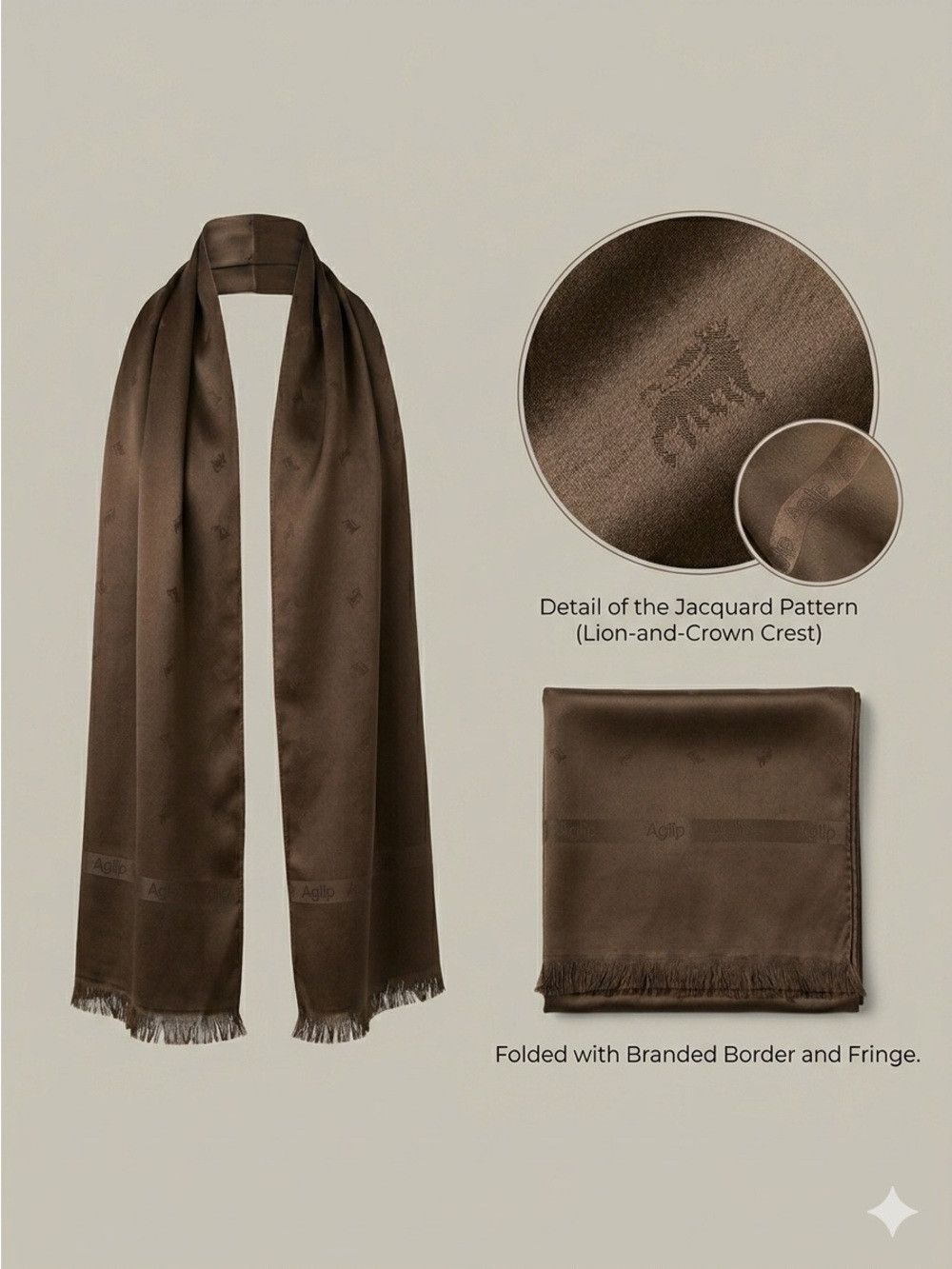 Vintage Vintage Brown Fringed Satin Rectangular Opera Scarf Size ONE SIZE - 1 Thumbnail