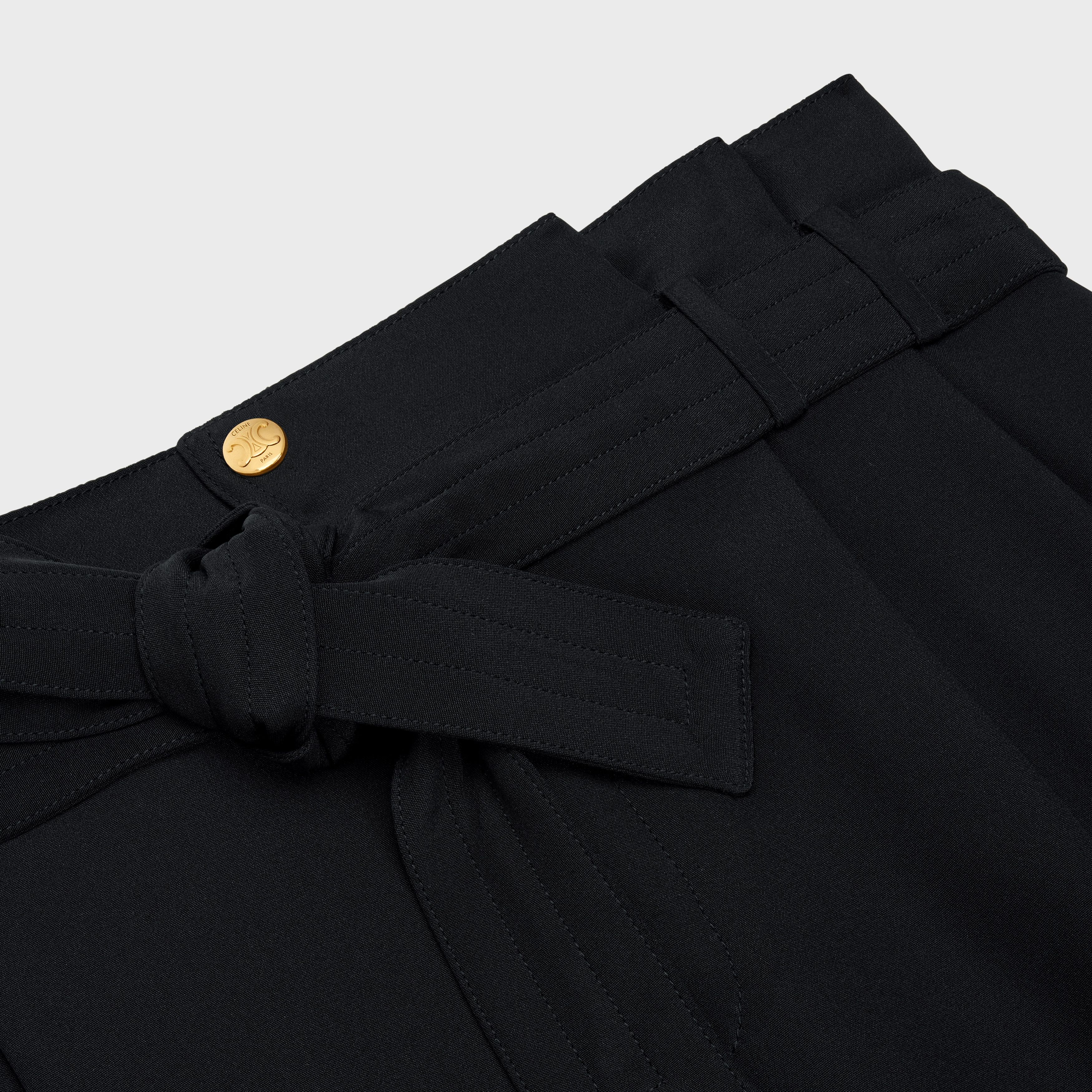 Celine o1w1db10824 Paper Bag Skirt in Silk Cloth in Black Size 27" / US 4 / IT 40 - 3 Thumbnail