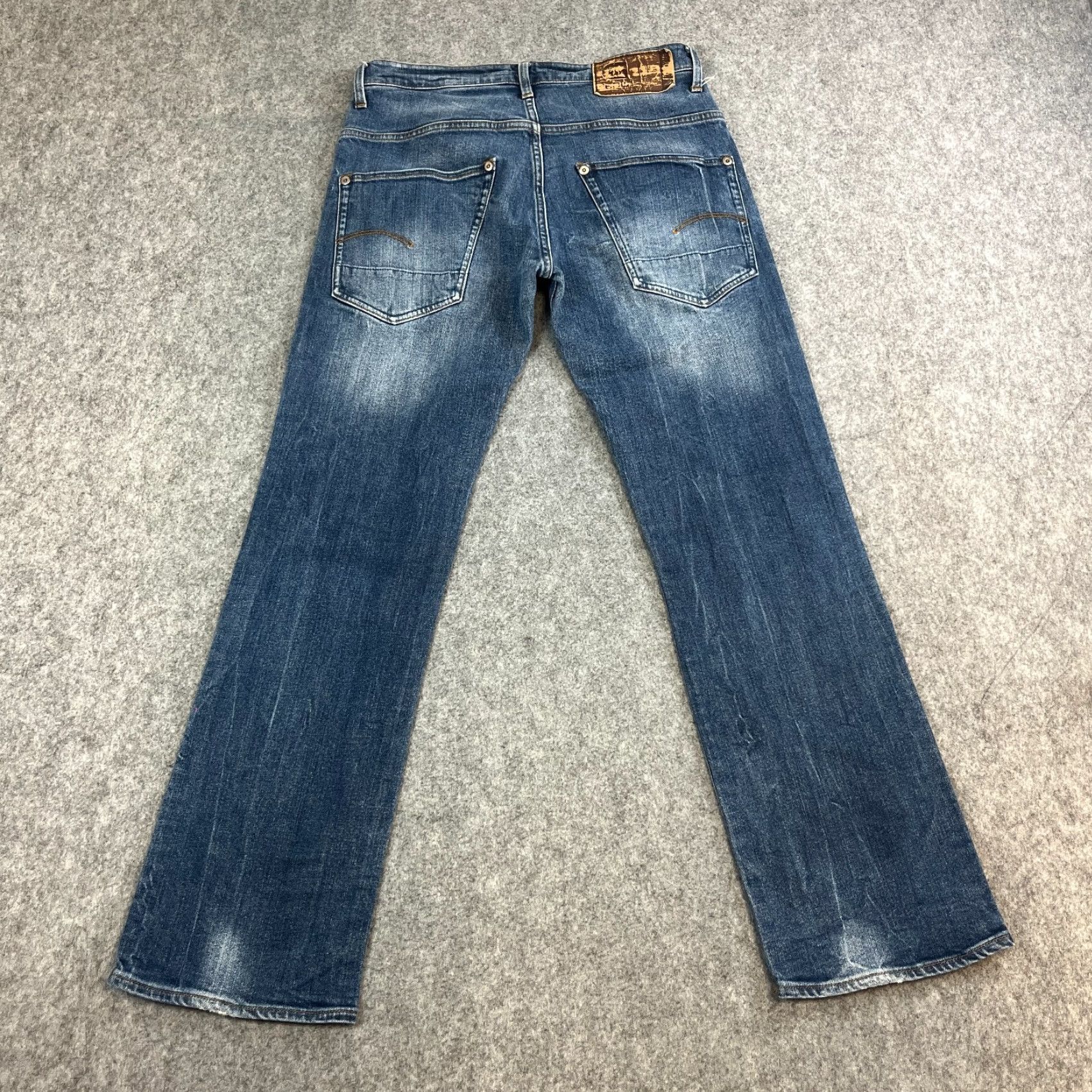 G-Star G-Star Jeans Regular Straight 30 32 Medium Wash Blue Whiskers Fades Radar Mens Jeans Regular 30in 32in Blue Size US 30 / EU 46 - 2 Thumbnail