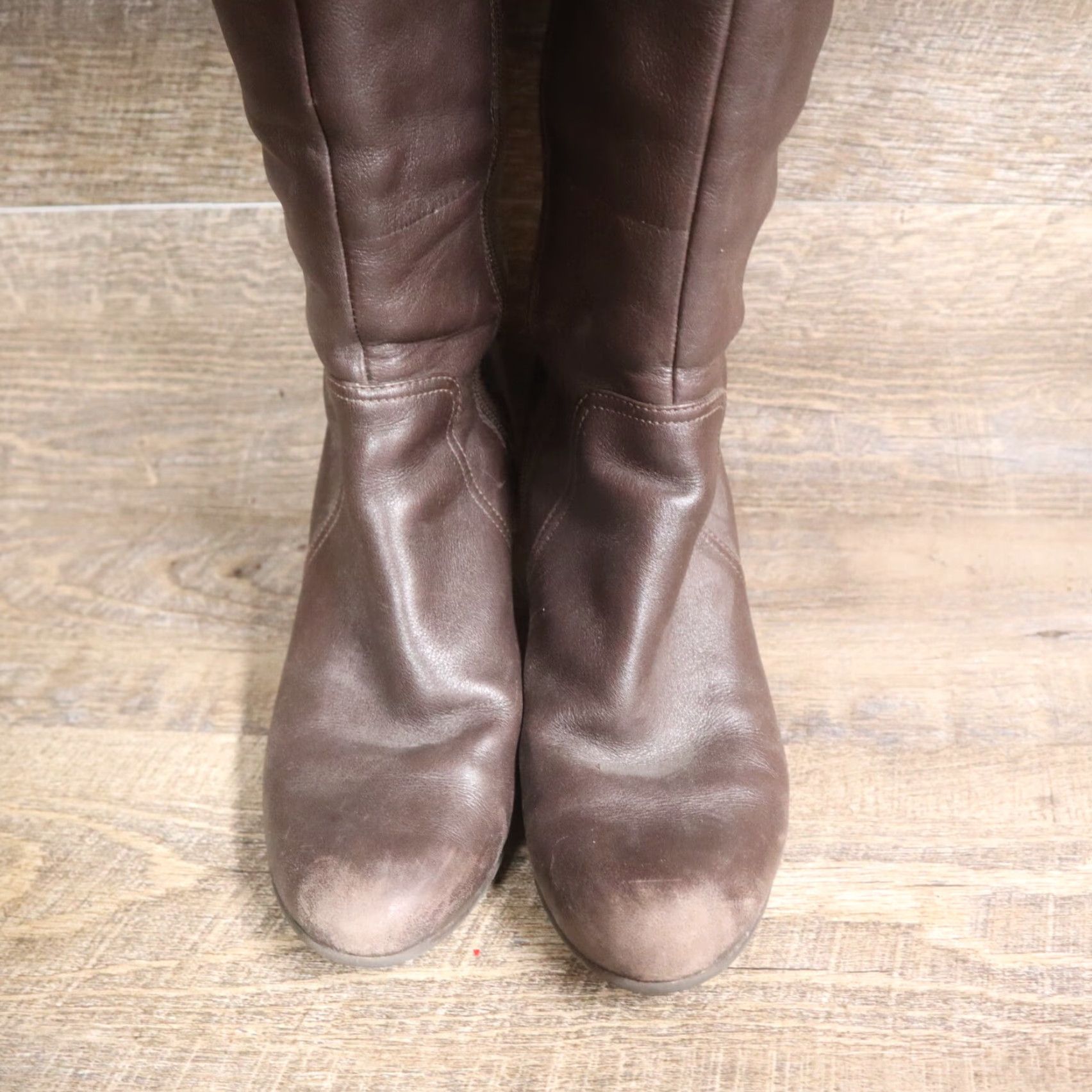 Clarks Clarks Brown Leather Knee-High Boots Women's Size 8.5 M High Heel Fashion Size US 8.5 / IT 38.5 - 3 Thumbnail