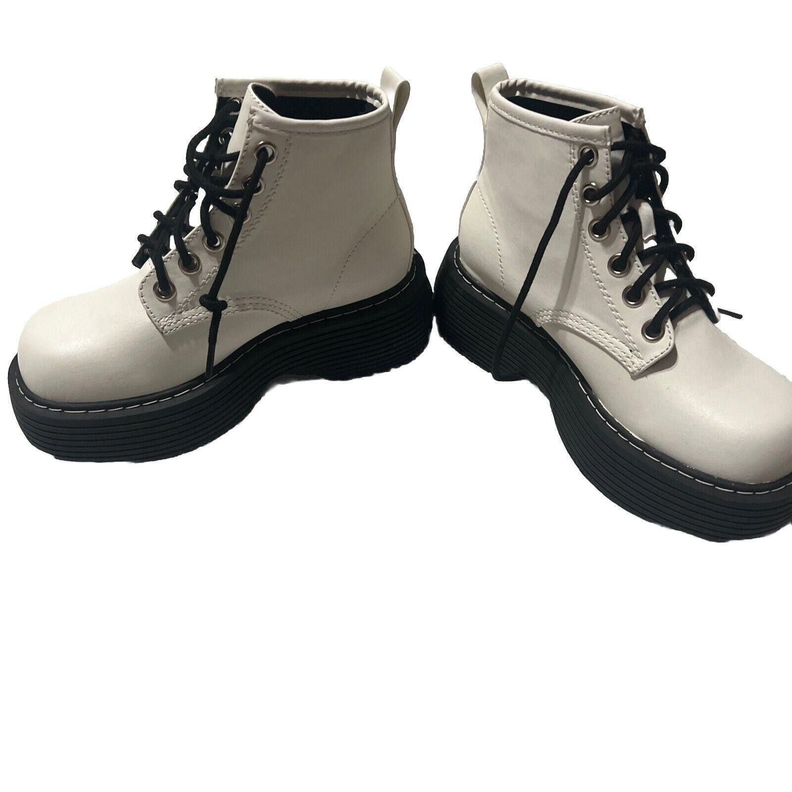 Designer Delia’s Womens 5 White Lace Up Combat Boots Dolls Kill Shoes Size US 5 / IT 35 - 2 Thumbnail