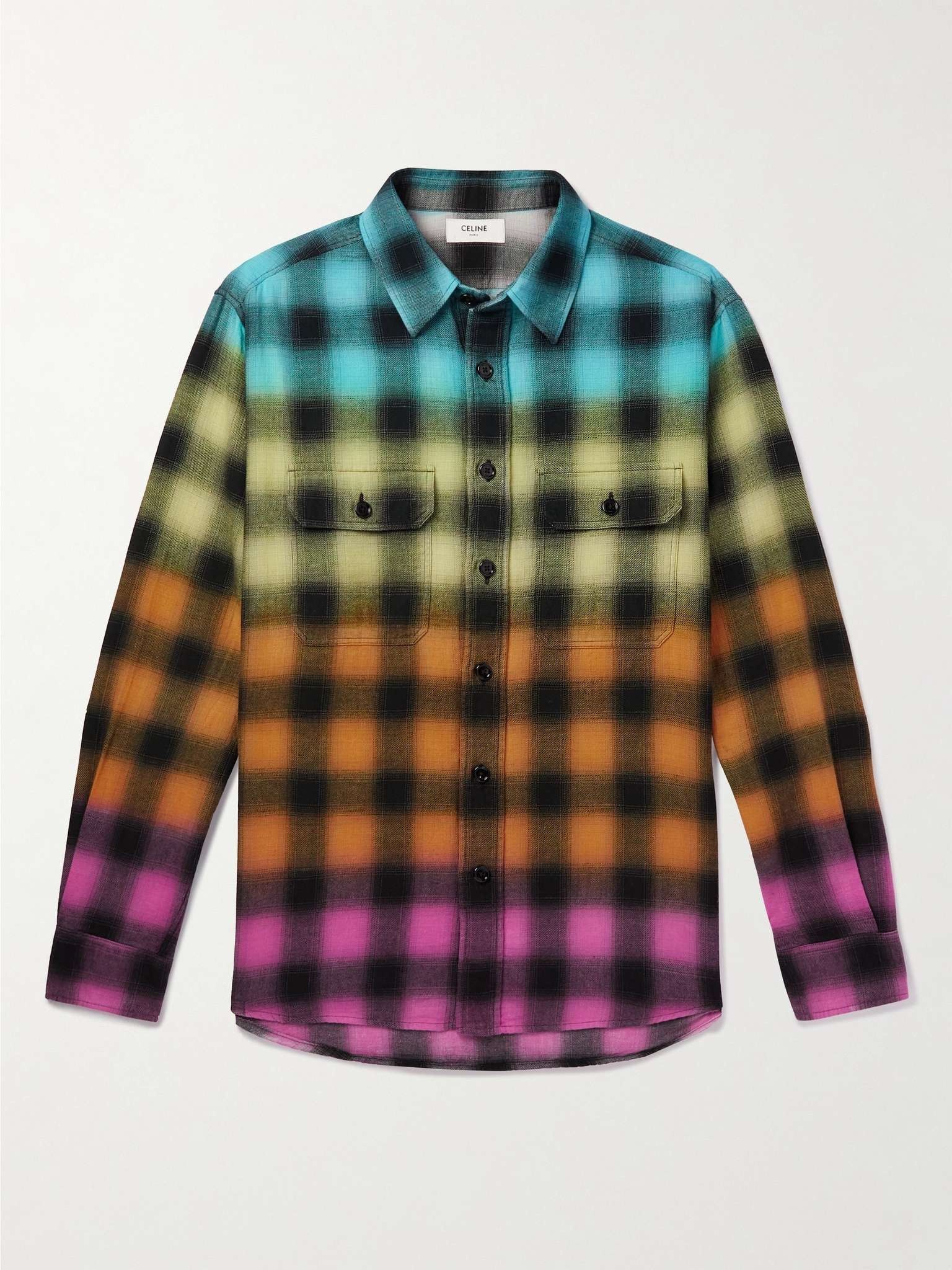 Loose Shirt in Checked Cotton Linen