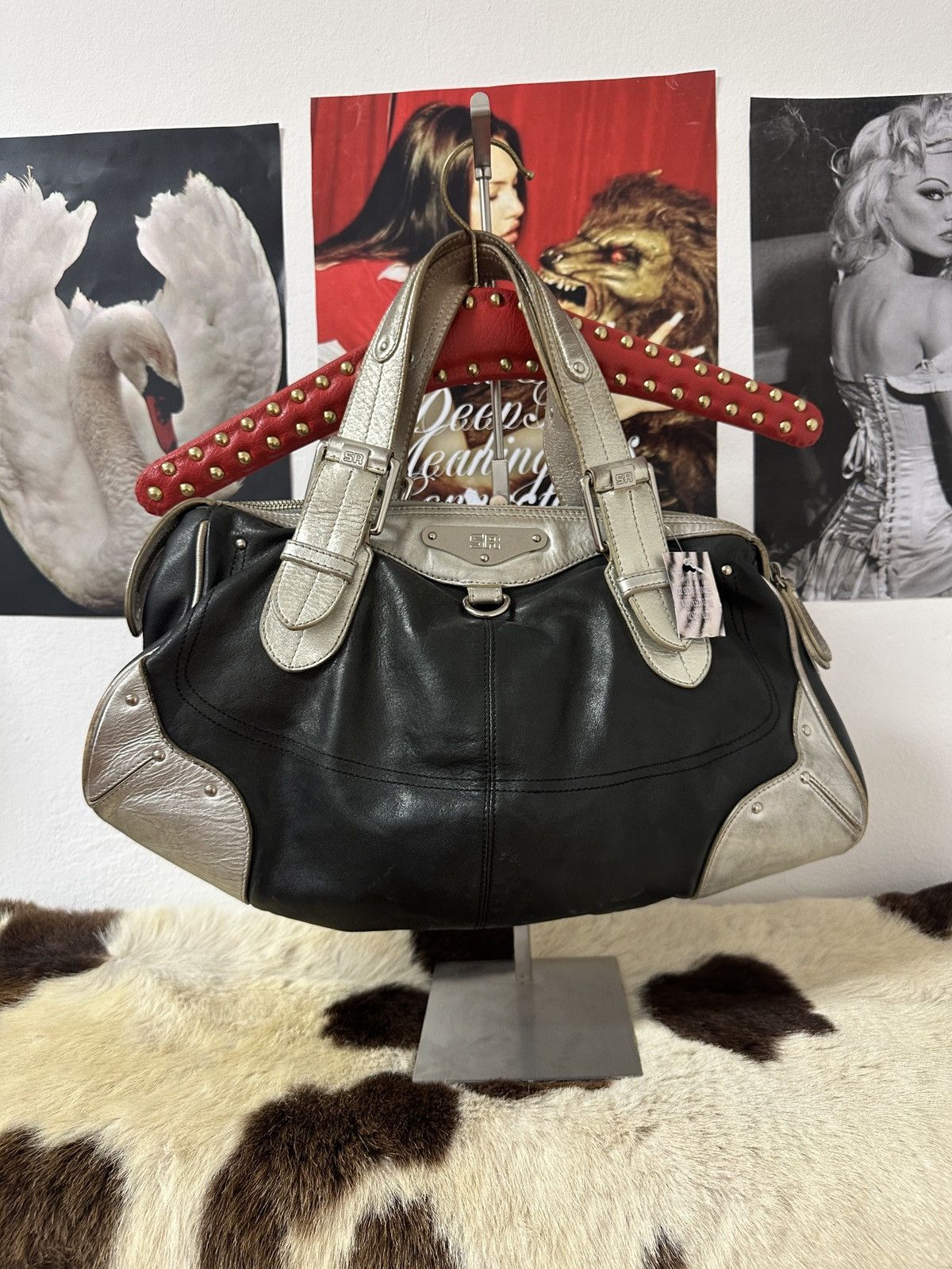 Sonia Rykiel Sonia Rykiel vintage leather black and metal tote bag Size ONE SIZE - 3 Thumbnail
