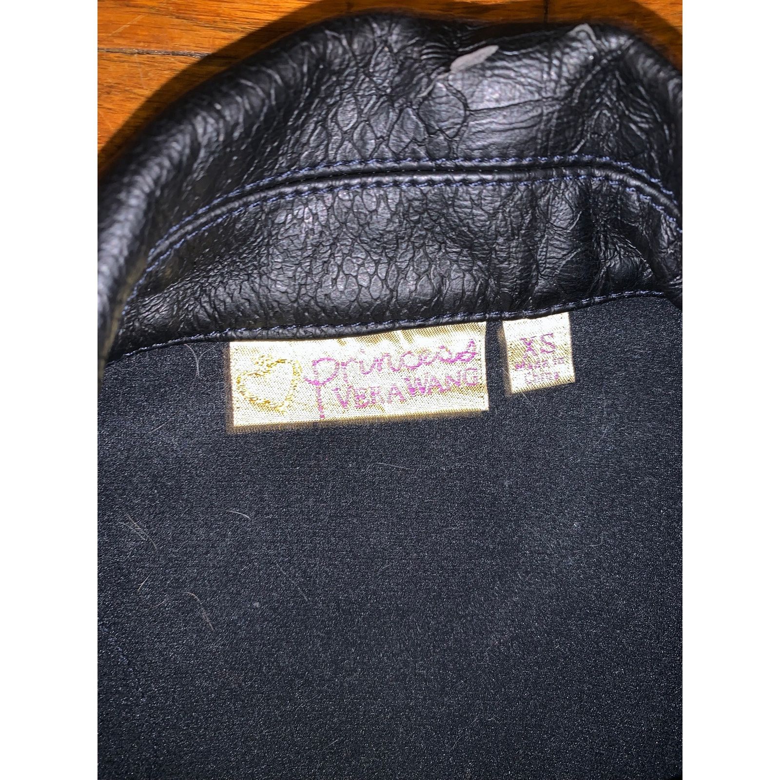 Vera Wang Vera Wang Moto Vest XS Denim Studded Faux Leather Zip Size XS / US 0-2 / IT 36-38 - 6 Thumbnail