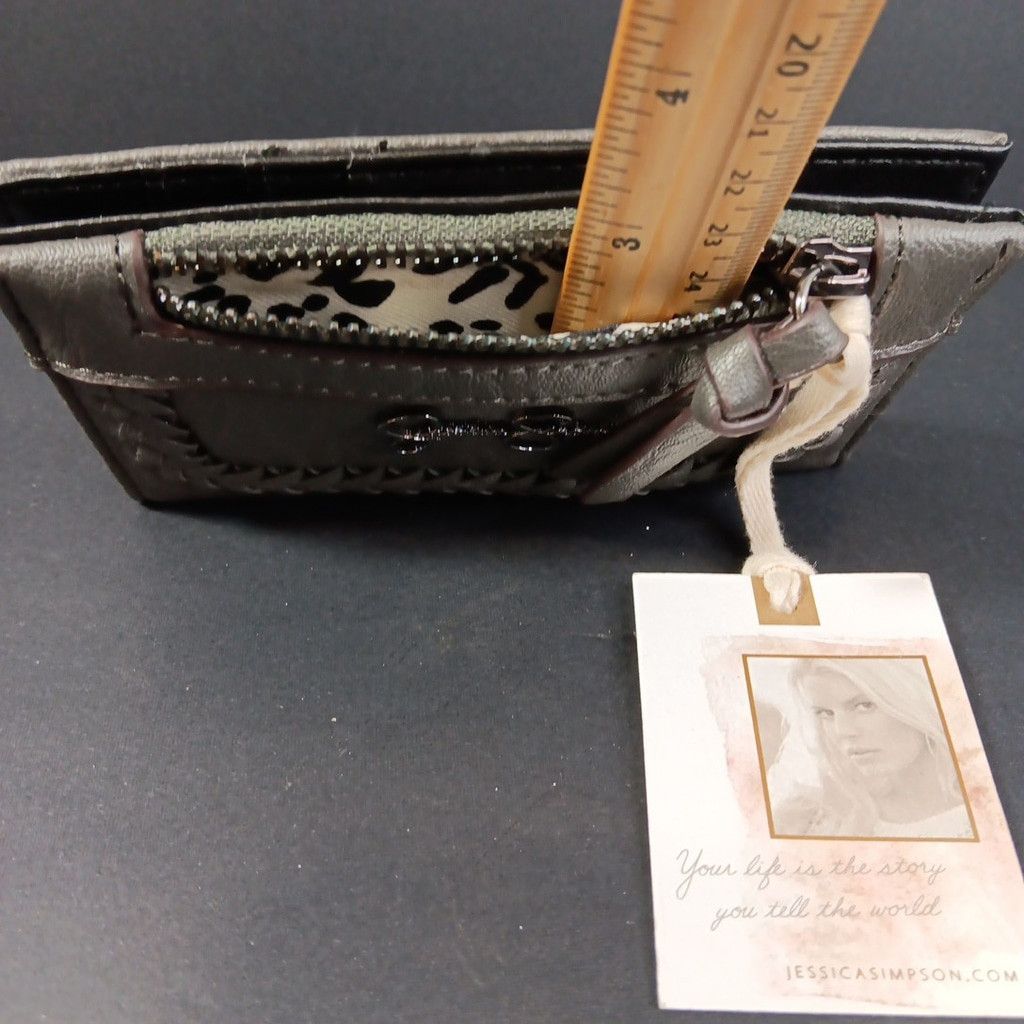 Jessica Simpson Jessica Simpson Jaclyn Faux Leather Fold Over Wallet Black Size ONE SIZE - 7 Thumbnail
