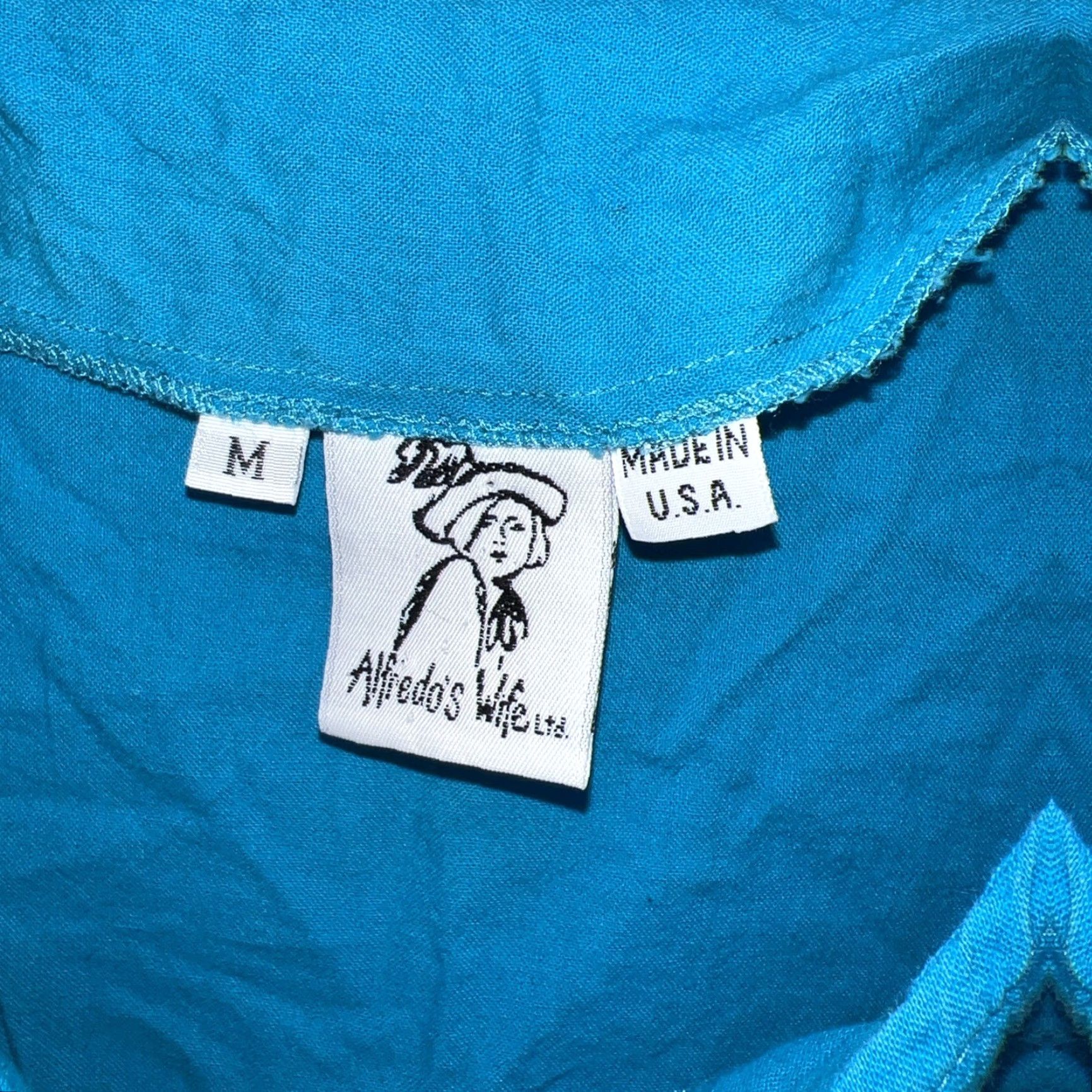 Vintage Alfredos Wife T-Shirt Womens Size M Blue USA Made Size M / US 6-8 / IT 42-44 - 3 Thumbnail