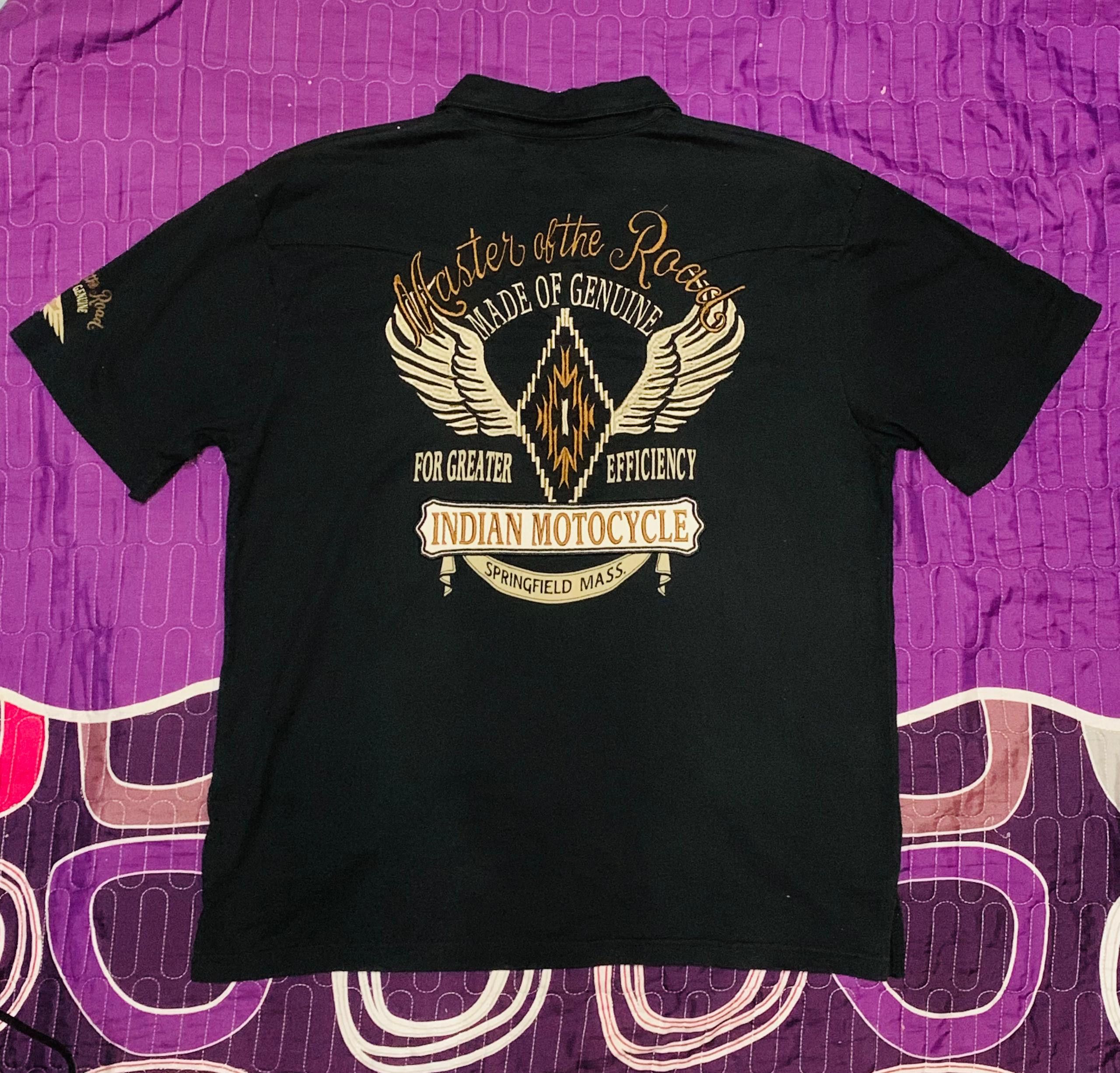 Indian Motorcycle × Native × Vintage Indian Motocycle Rare Embroidered Polo T-shirt Size US XL / EU 56 / 4 - 4 Thumbnail