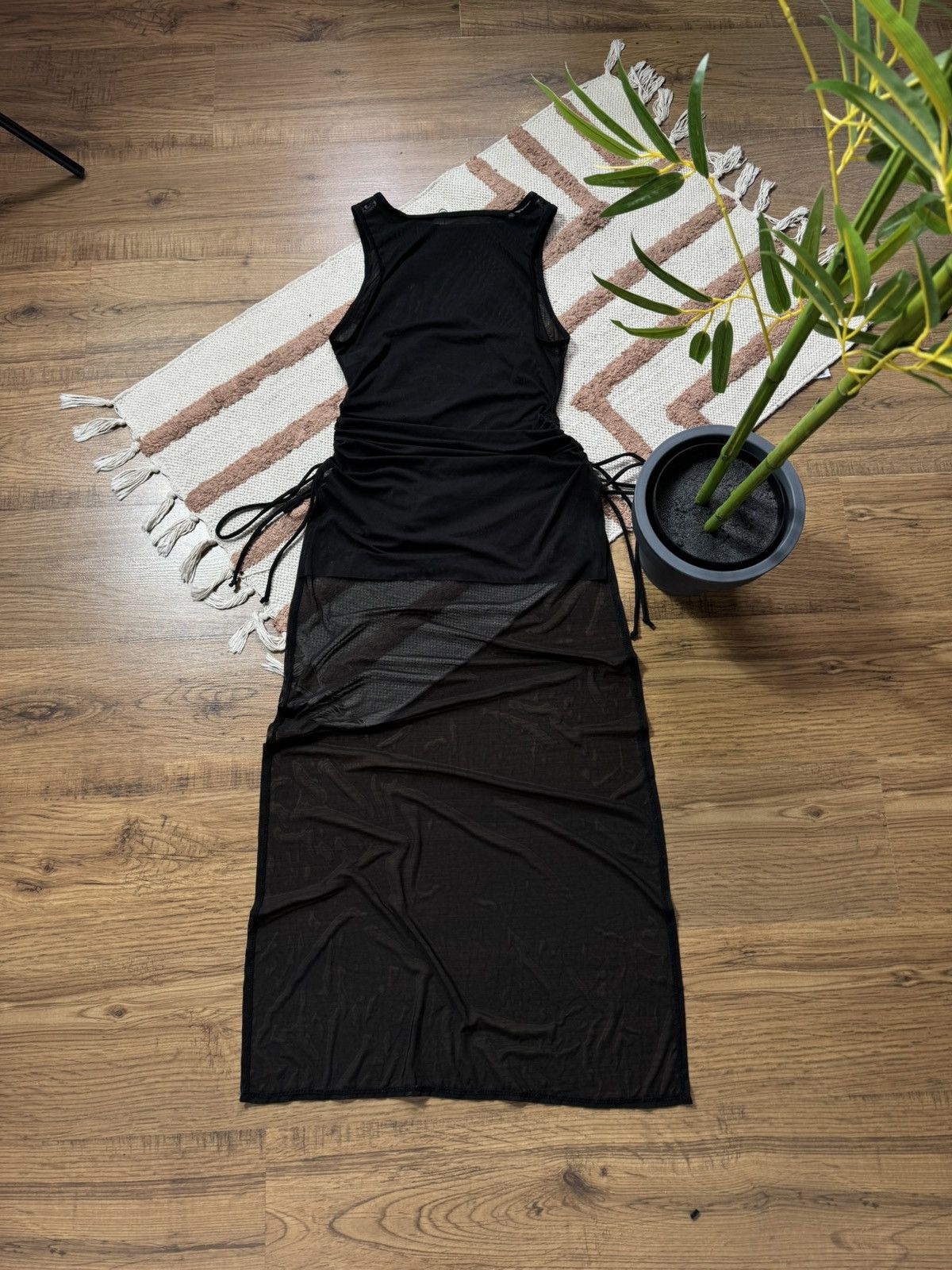 Vintage MESH CROPPED TIE WMNS MAXI BEACH DRESS Size M / US 6-8 / IT 42-44 - 3 Thumbnail