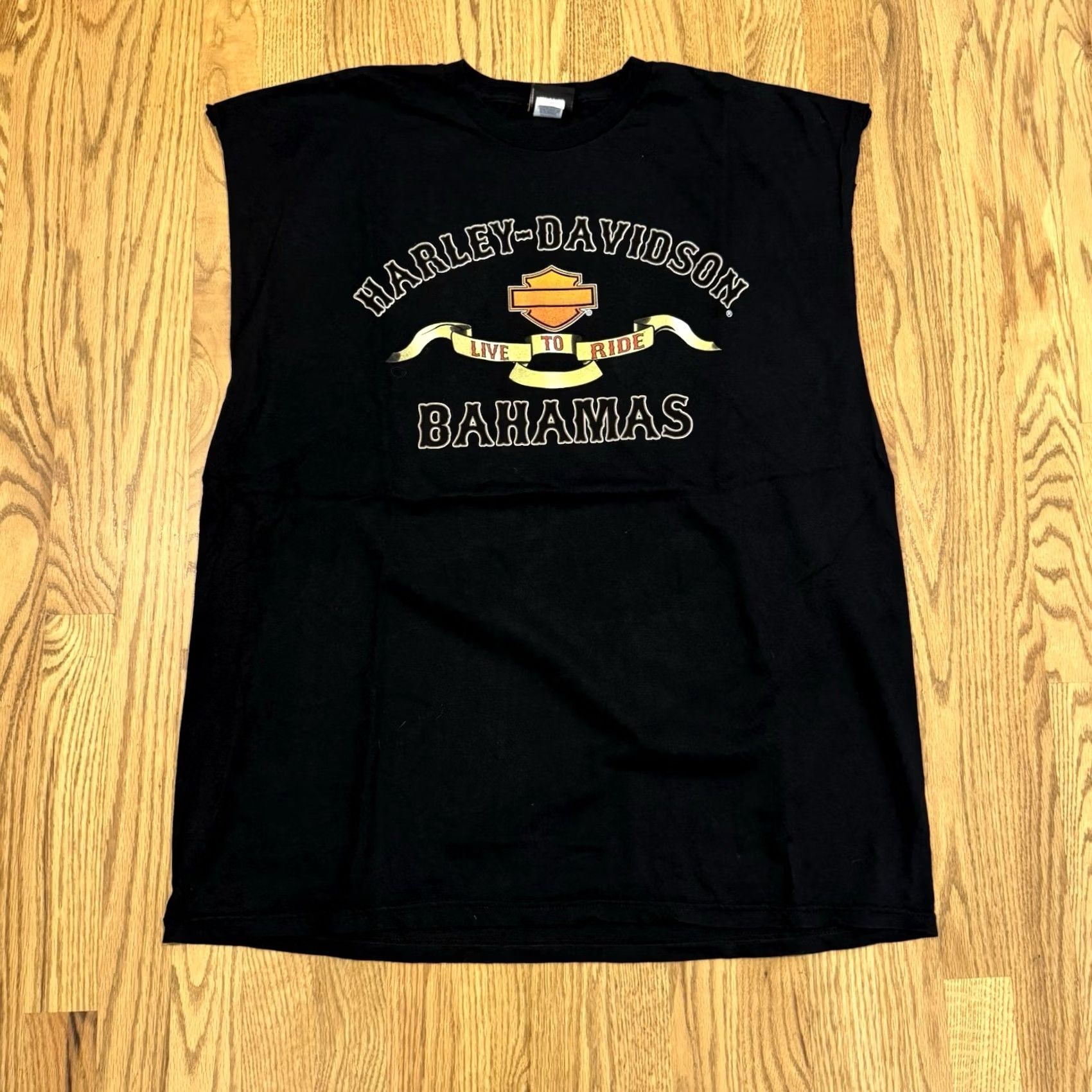 Harley Davidson VINTAGE Harley-Davidson Tank Top Shirt XXL Black Skull Skeleton Flame Biker 90s Mens Size US XXL / EU 58 / 5 - 2 Thumbnail
