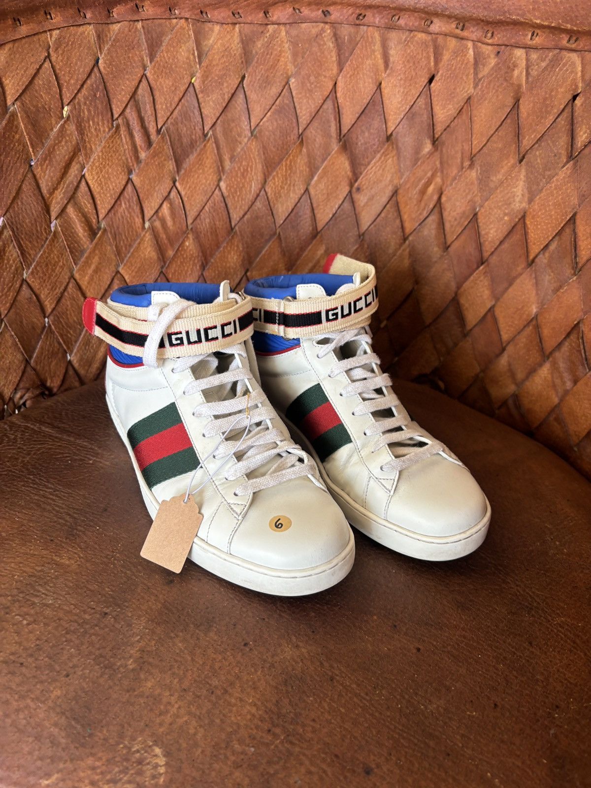 Gucci Gucci ace strap high top sneaker Size US 6 / IT 36 - 7 Thumbnail