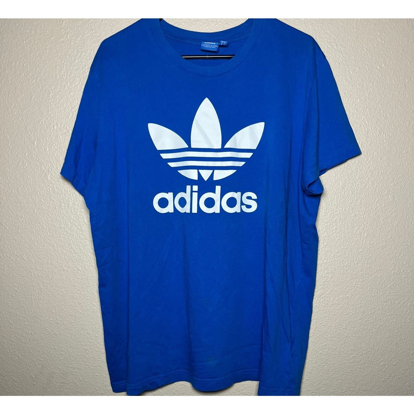 Adidas 👟 Adidas Trefoil Logo Tee – With Blue Color Size L Size US L / EU 52-54 / 3 - 1 Thumbnail