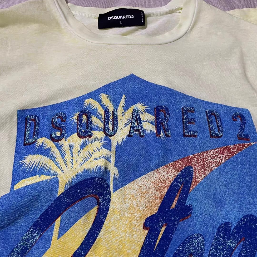 Dsquared2 DSQUARED2 Light Yellow Short Sleeve T-shirt, Q4 Size US L / EU 52-54 / 3 - 2 Thumbnail