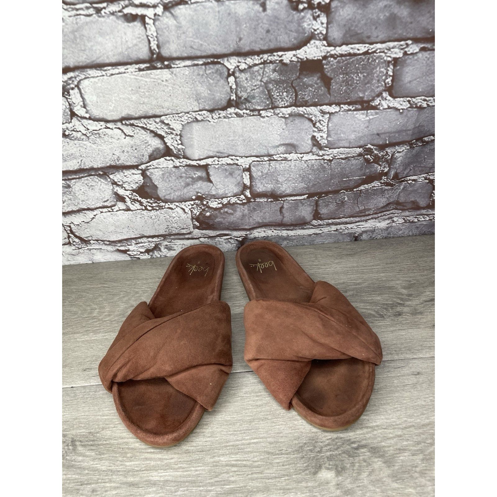 beek Beek Tesia Burnt Brown Suede Leather Slides Casual Sandals W Size US 8 / IT 38 - 12 Thumbnail