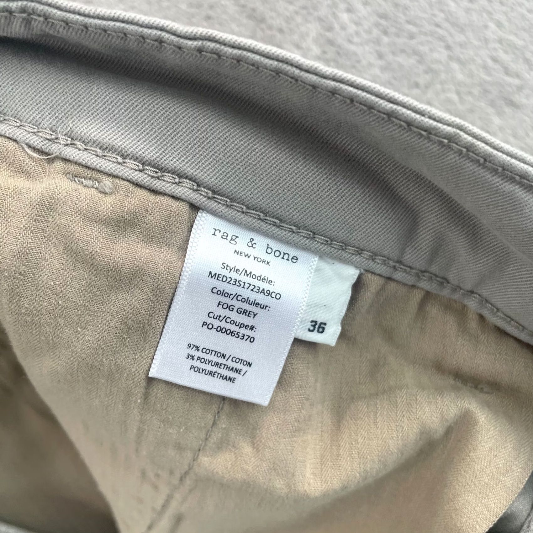 Rag & Bone VINTAGE Rag & Bone NY Fit 2 Chino Pants Mens 36x32 Fog Grey Slim Size US 36 / EU 52 - 4 Thumbnail