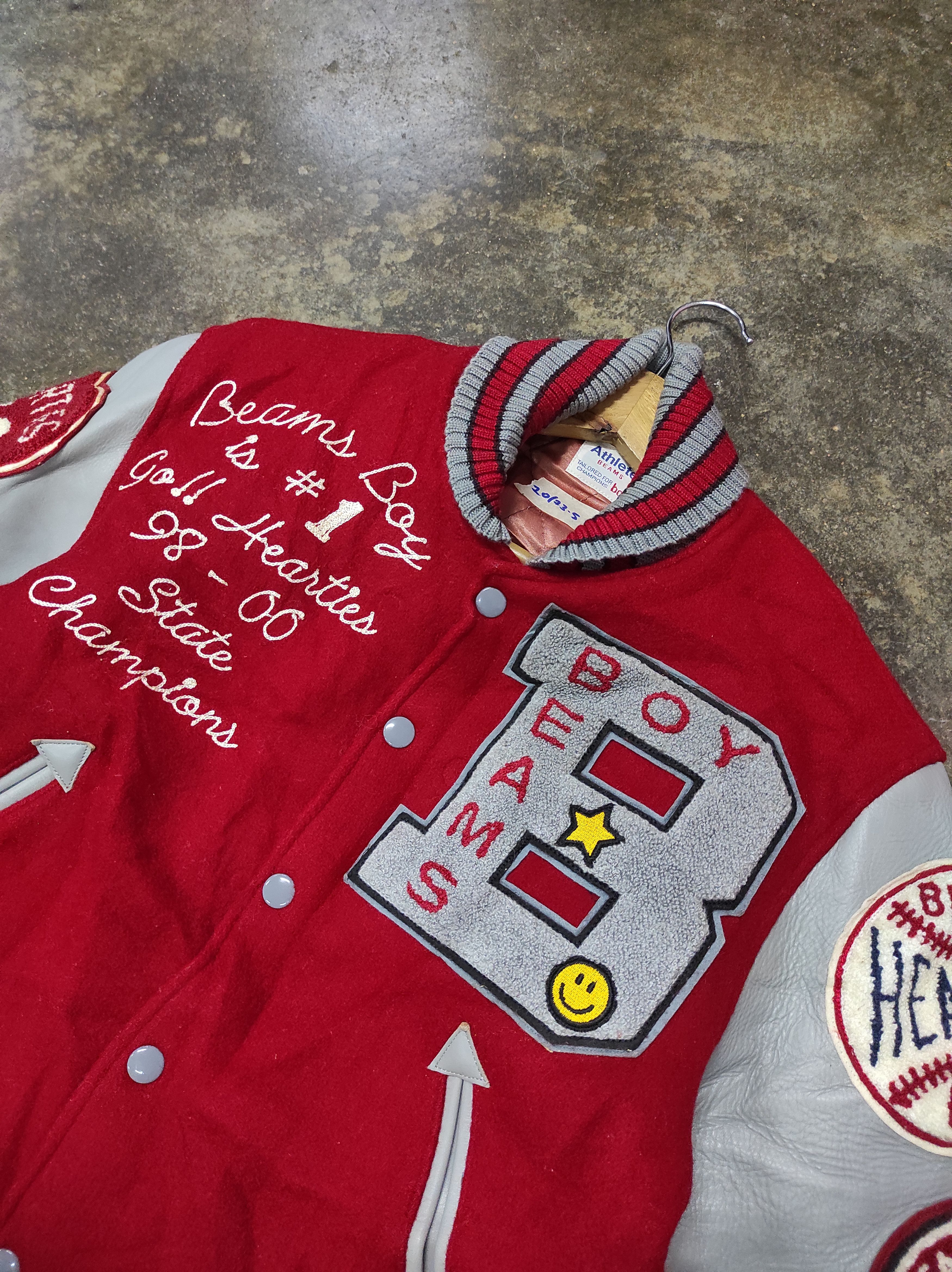 Beams Japan RARE ATHLETE BEAMS BOY VARSITY JACKET LEATHER Size US S / EU 44-46 / 1 - 6 Thumbnail