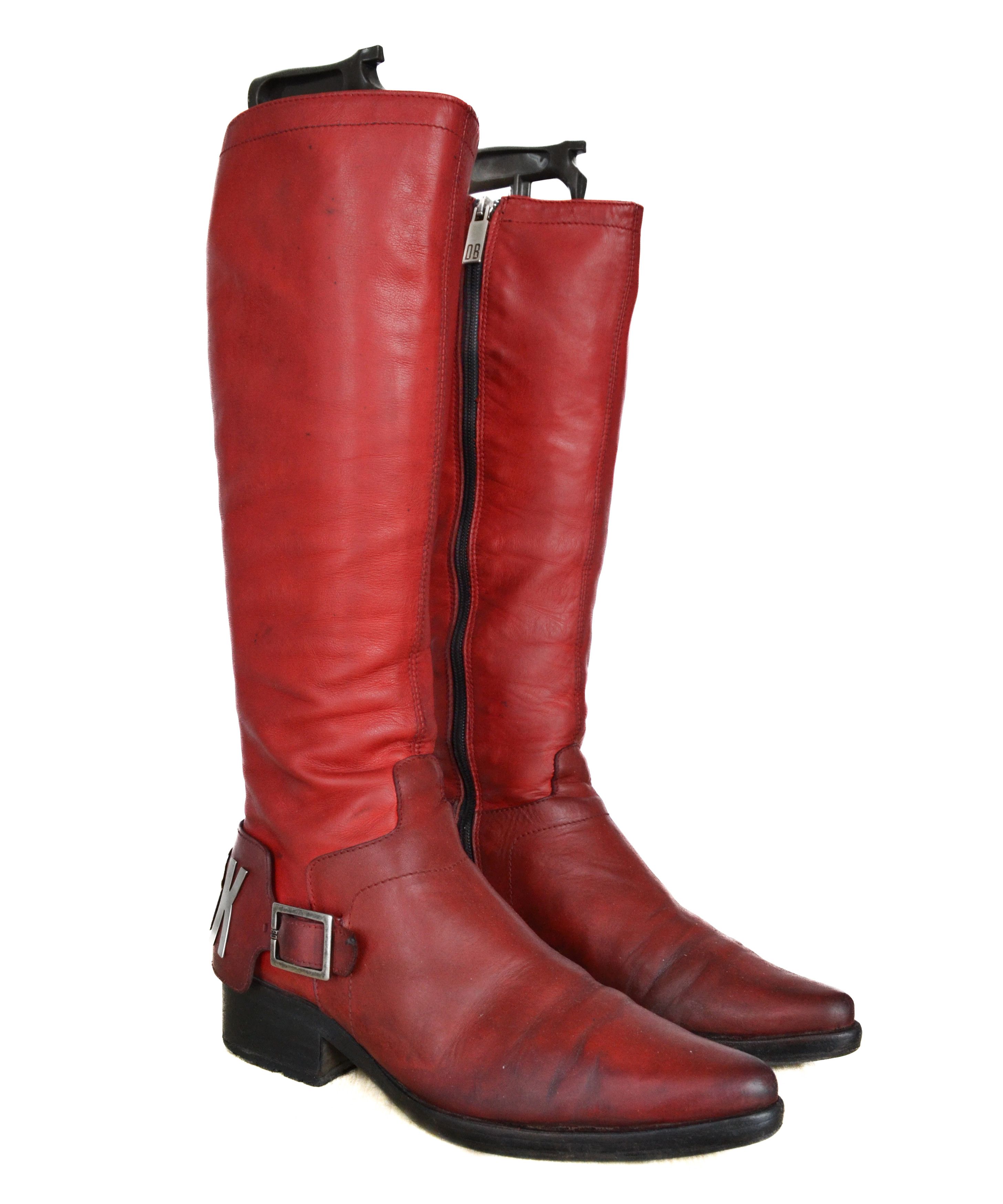 Dirk Bikkembergs Dirk Bikkembergs Boots Metal Logo Tall Shoes Red 90s Zip Size US 10 / IT 40 - 5 Thumbnail