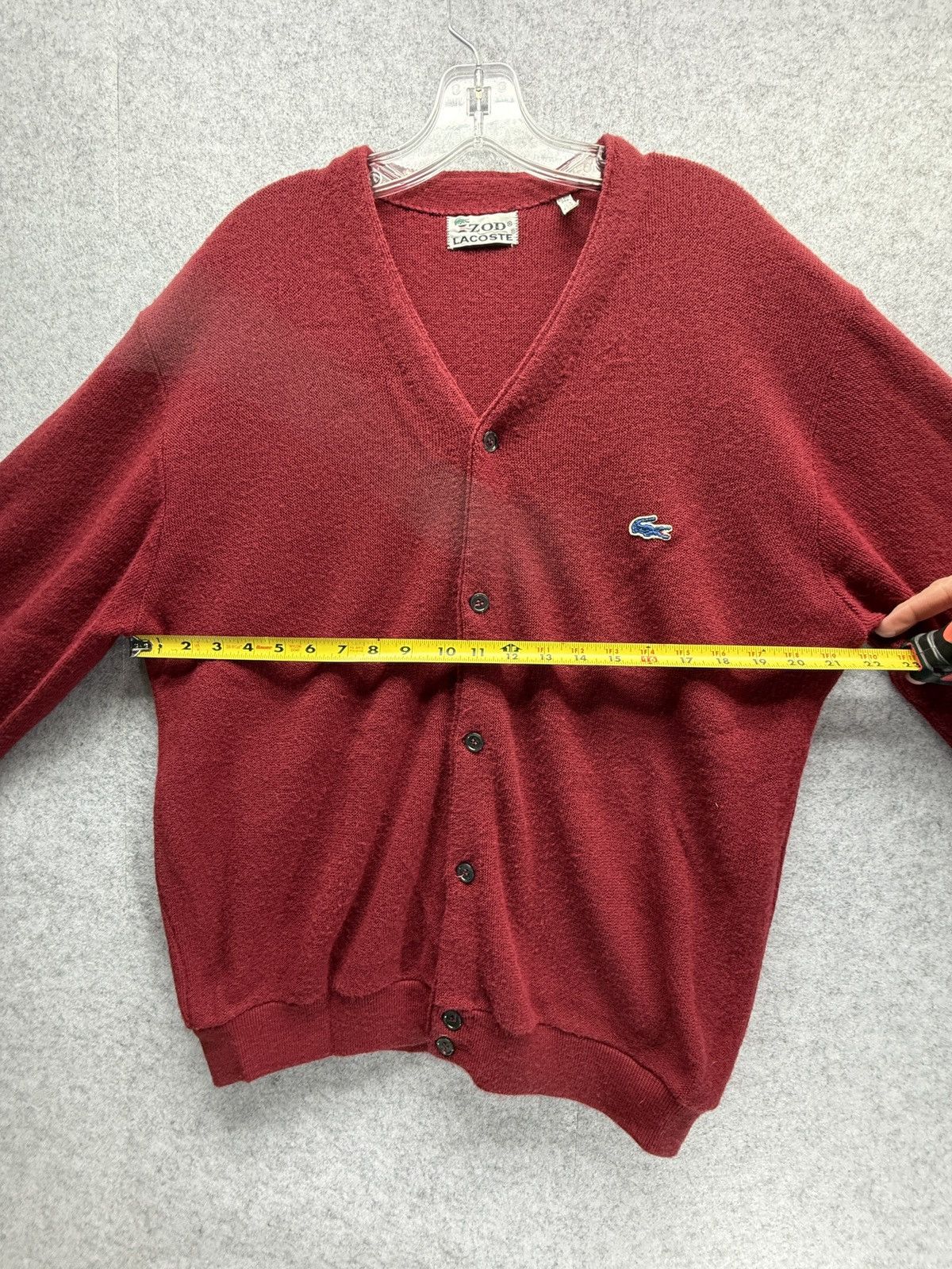 Izod Vintage burgundy/red Izod Lacoste men’s XL button sweater Size US XL / EU 56 / 4 - 7 Thumbnail