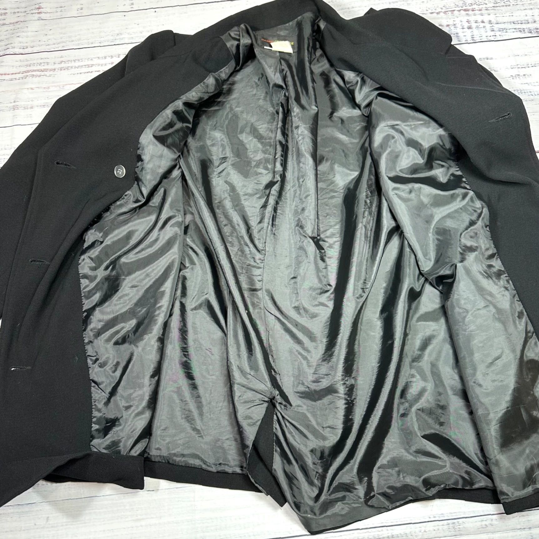 Vintage Harris Wallace Womens Jacket Plus 24W Black Button Front Lined Pockets + Size 24W Black Size 4XL / US 24-26 - 5 Thumbnail