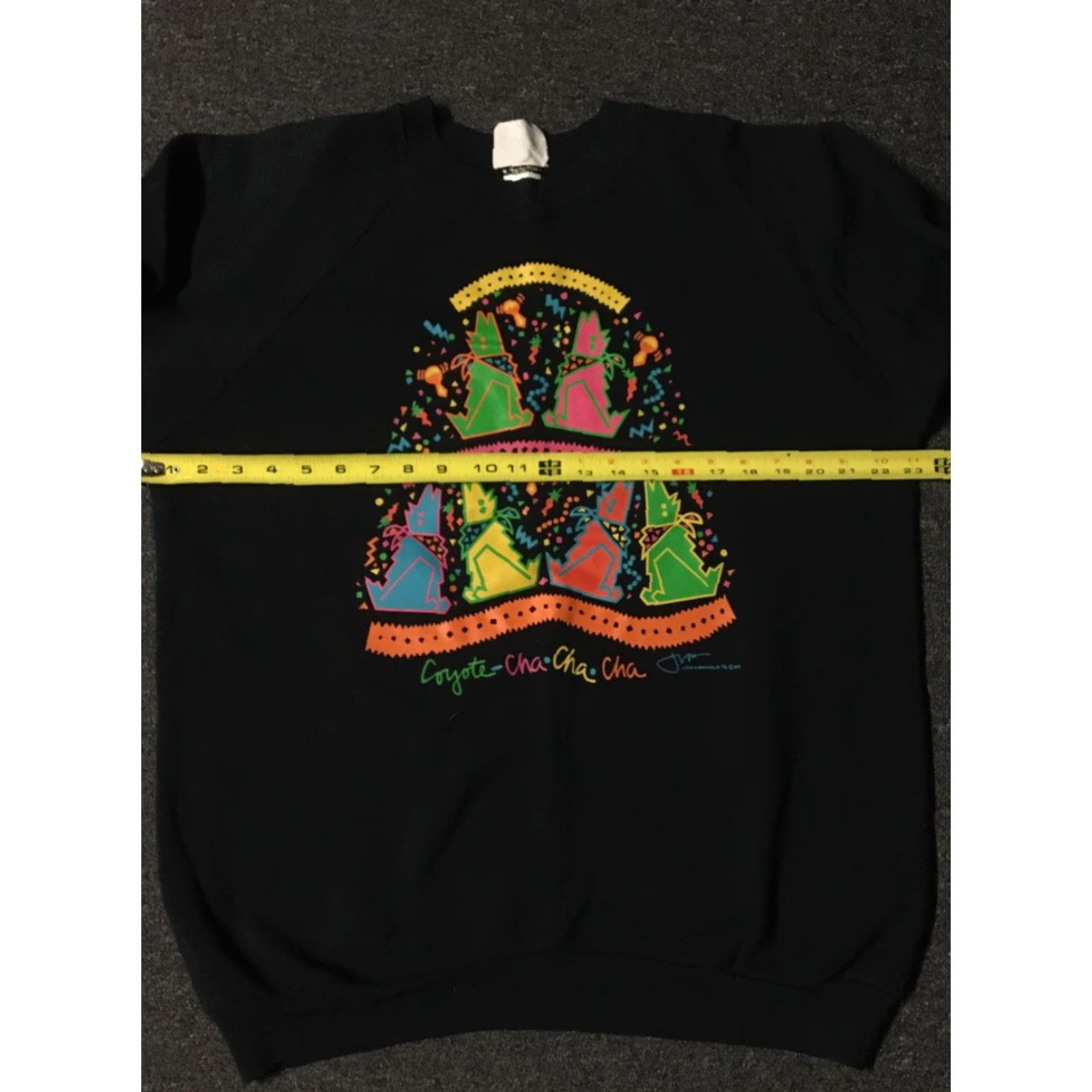 Fruit Of The Loom VINTAGE Coyote Western Sweatshirt Hoodies XL USA Desert Animal 90s 80s Vaporwave Cowboy Fruit of the Loom Mens Black Pullover Size US XL / EU 56 / 4 - 5 Thumbnail