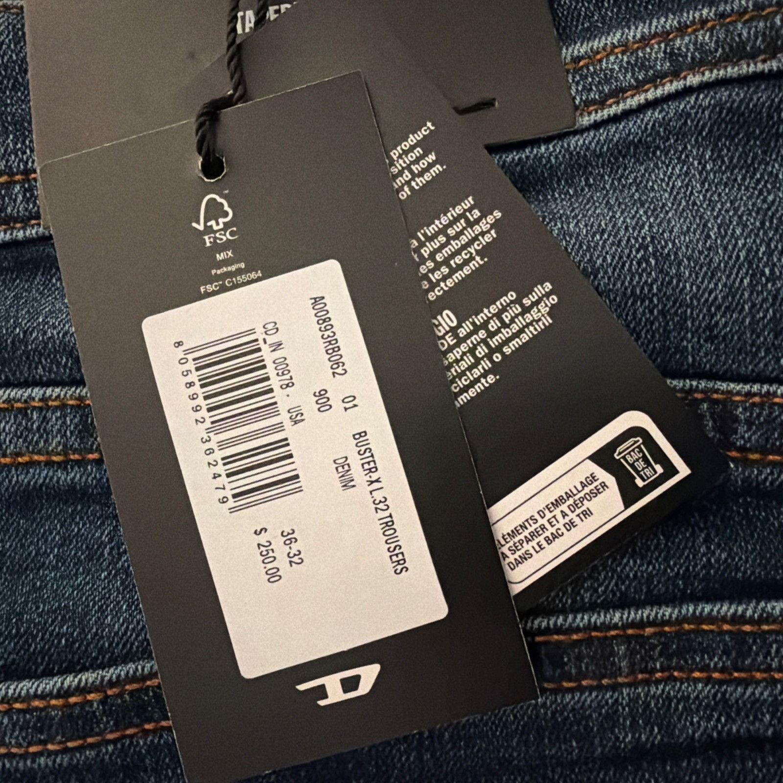 Diesel Diesel Mens Buster Tapered Jeans RB065 Blue $250 Size 36/32 Size US 36 / EU 52 - 7 Thumbnail