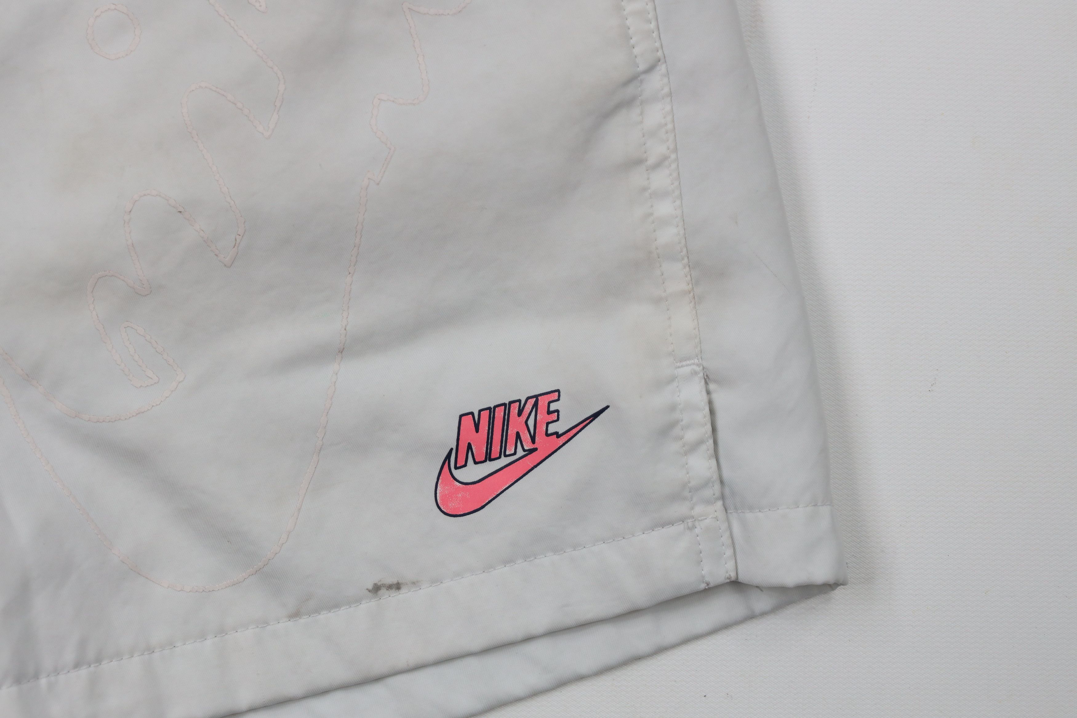Nike × Vintage Nike Spell Out Big Logo Lined Woven Festival Shorts Gray Size US 32 / EU 48 - 5 Thumbnail