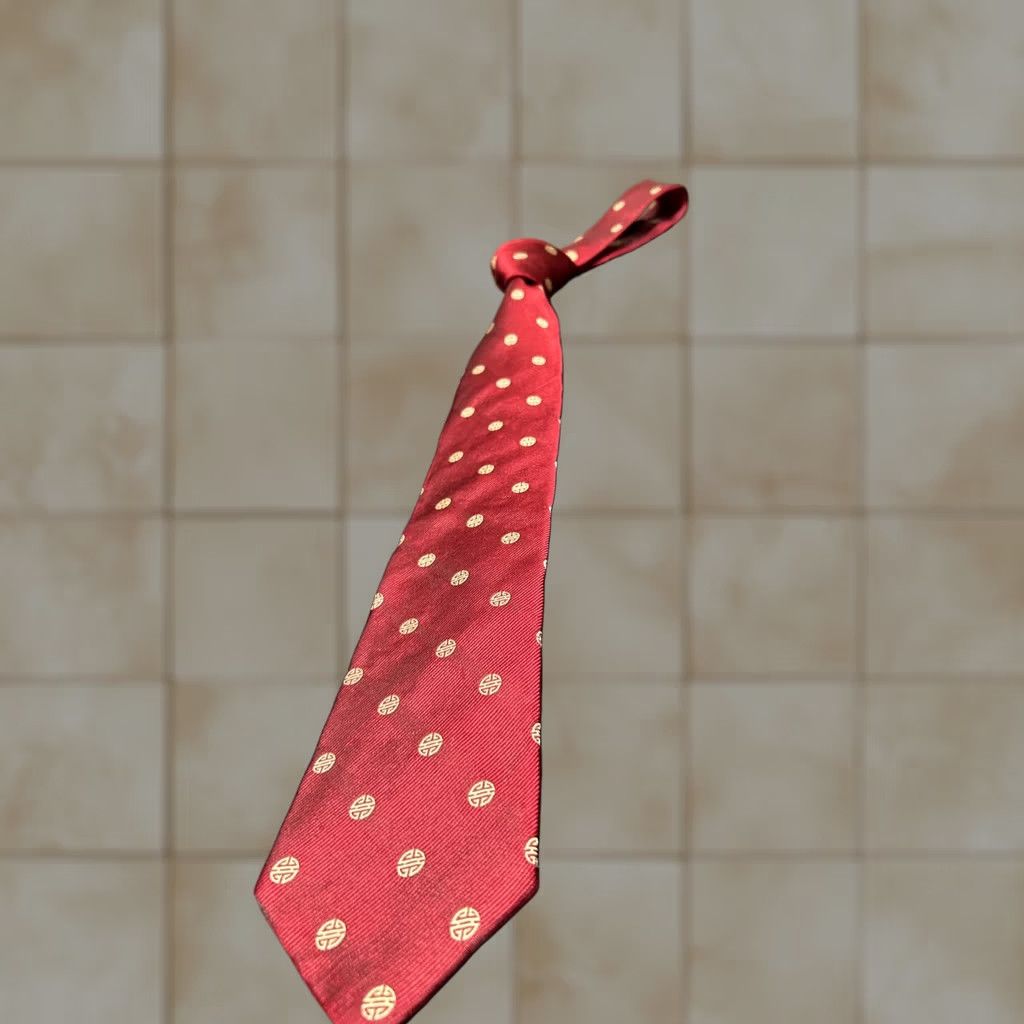 Vintage VINTAGE Gumps Silk Tie Burgundy Men Tie Silk Size ONE SIZE - 1 Thumbnail